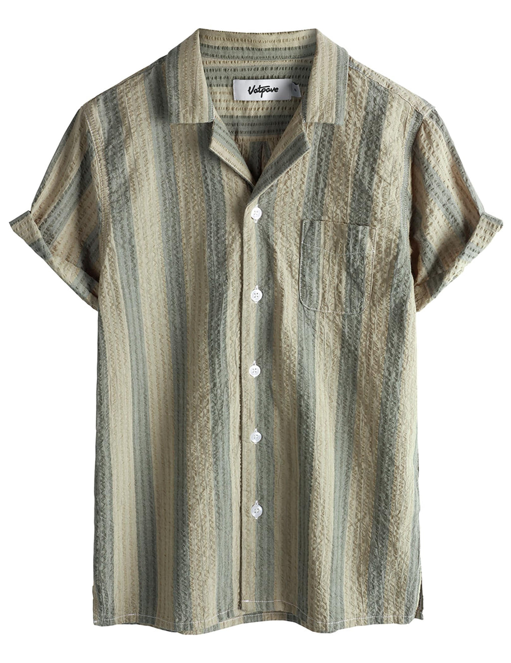 VATPAVE Boys Button Down Shirt Short Sleeve Casual Hawaiian Shirt Cuban Collar Summer Beach Shirts with Pocket