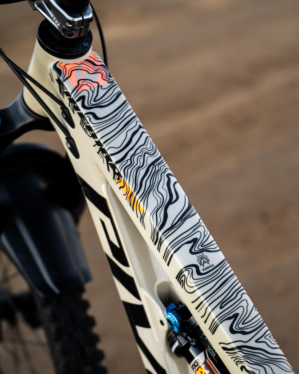 Bike Frame Protection Tape- High Impact Clear Vinyl Wrap Includes Tool (4”x72) Bicycle Frame Protector, Mountain Bike Frame Guard Chainstay Protector (Art Deco)
