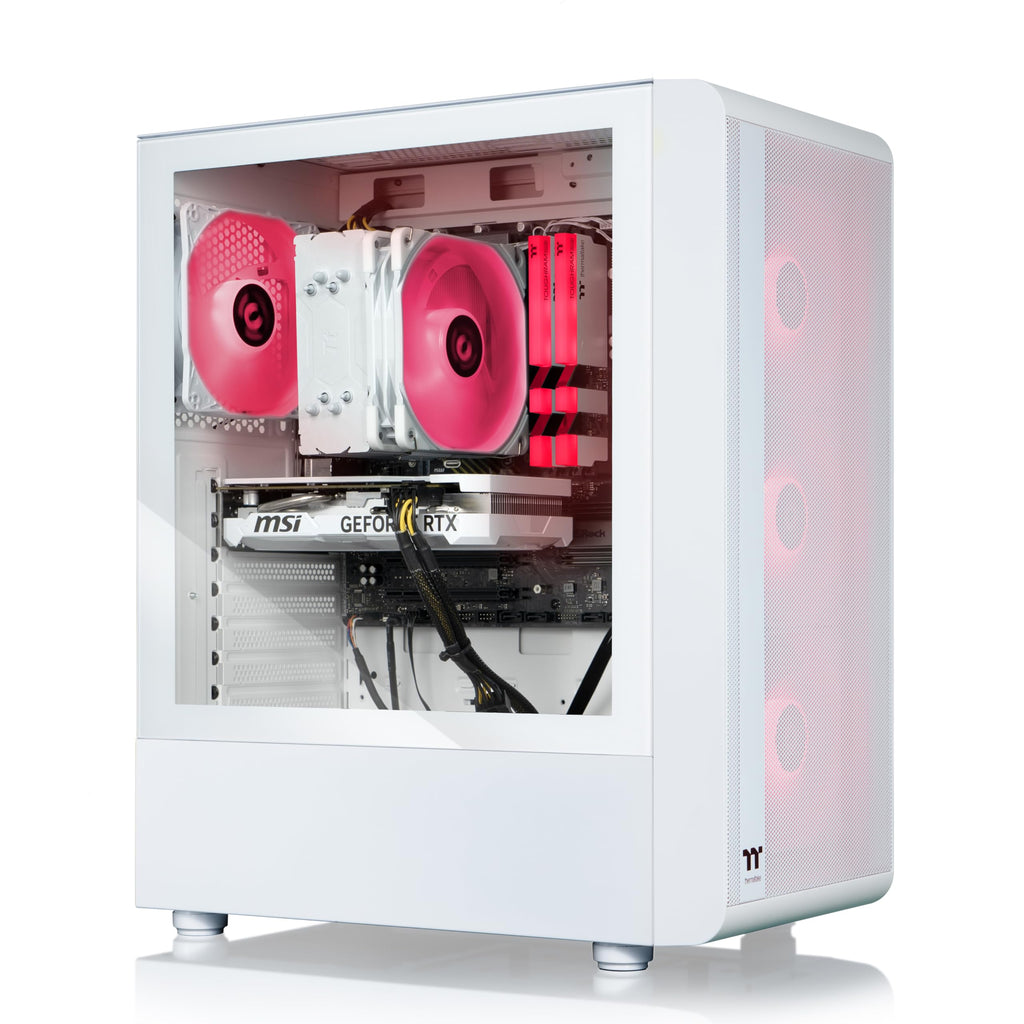 Thermaltake LCGS Quartz R66 Gaming Desktop (AMD Ryzen™ 5 5600, ToughRam DDR4 3600Mhz 16GB RGB Memory, AMD Radeon™ RX 6600, 1TB NVMe M.2, WiFi, Windows 11) S2QT-B550-R66-LCS