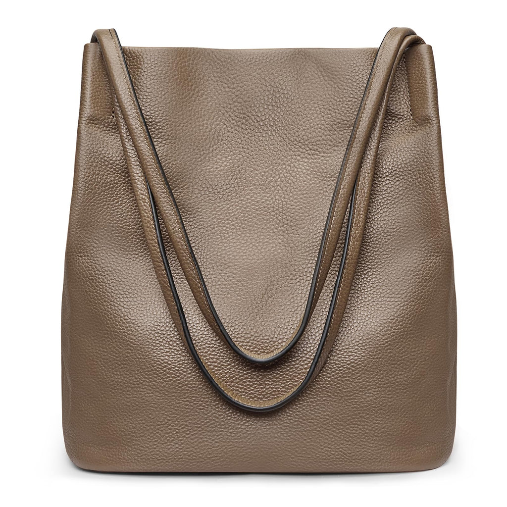 Kattee Women Soft Genuine Leather Totes Shoulder Bag Purses and Handbags with Top Magnetic Snap Closure