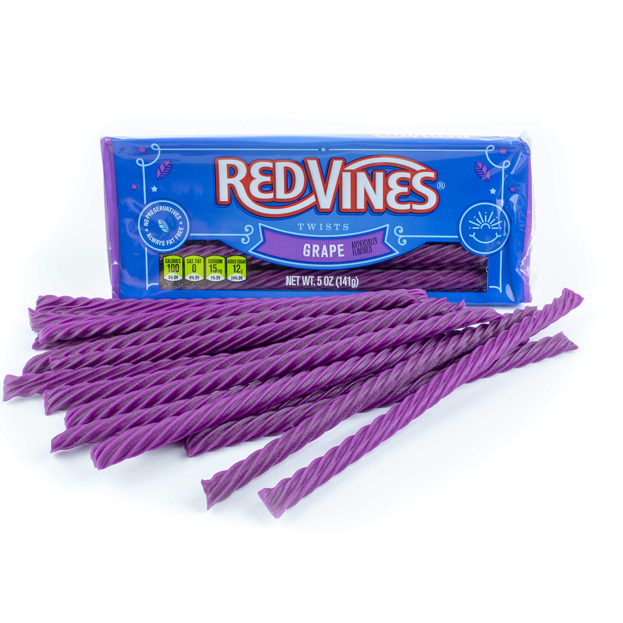 Red Vines Licorice, Grape Flavor Twists, Soft & Chewy Candy, 5oz Trays (12 pack)