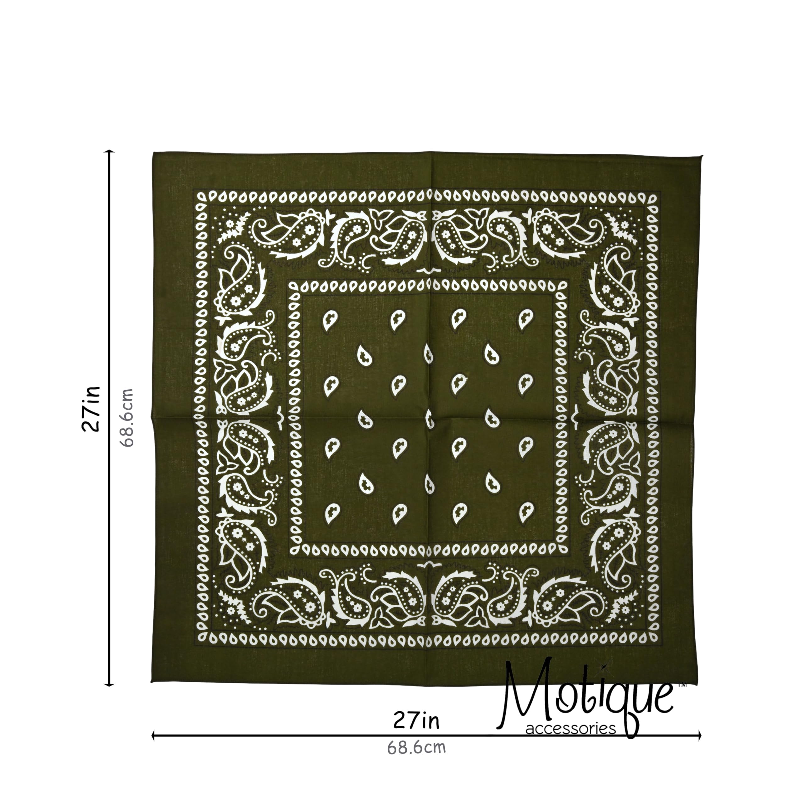 Motique Accessories Extra Large Paisley Bandana 27x27 Inch