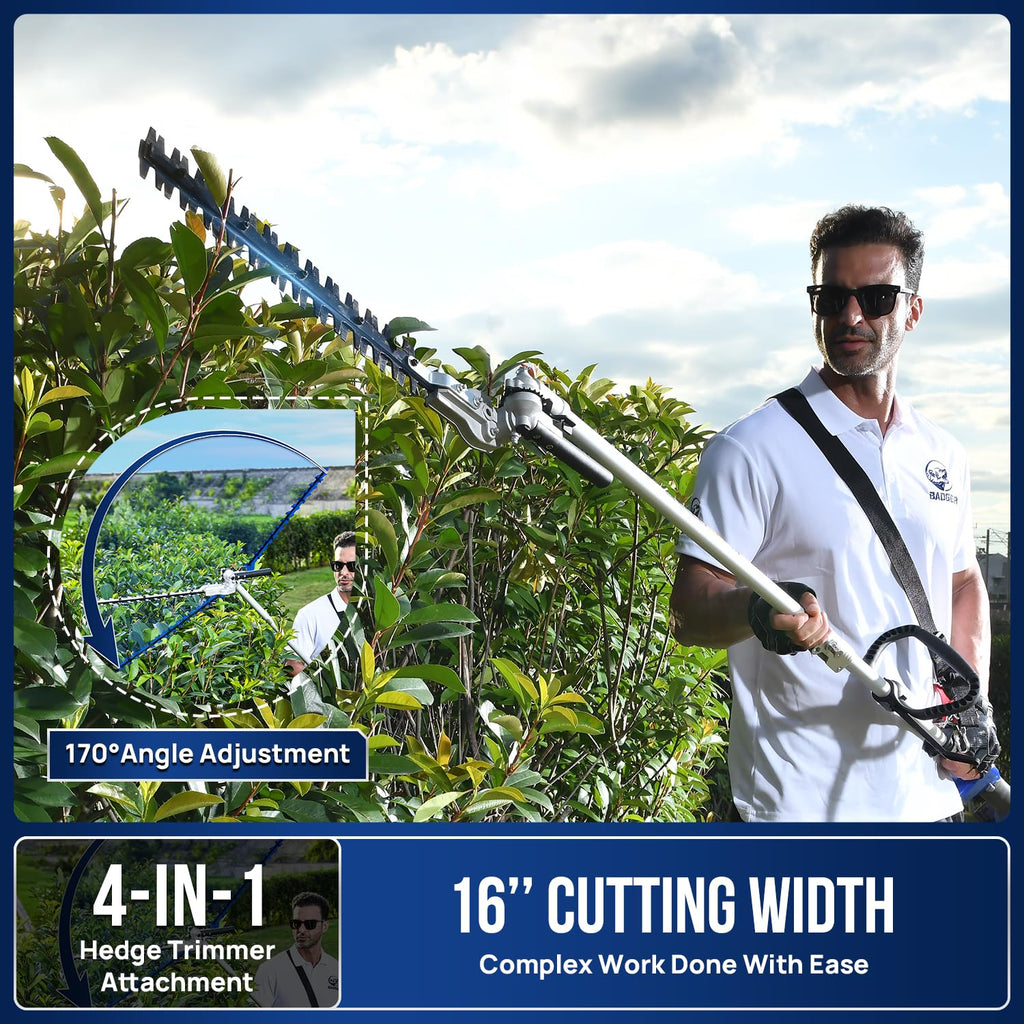 Wild Badger Power 20V Weed Wacker, Leaf Blower, Wheeled Edger Kit Electric with 2 * 2Ah Battery & Charger, String Trimmer, Lightweight, Adjustable Telescopic Shaft, Fast-Charging