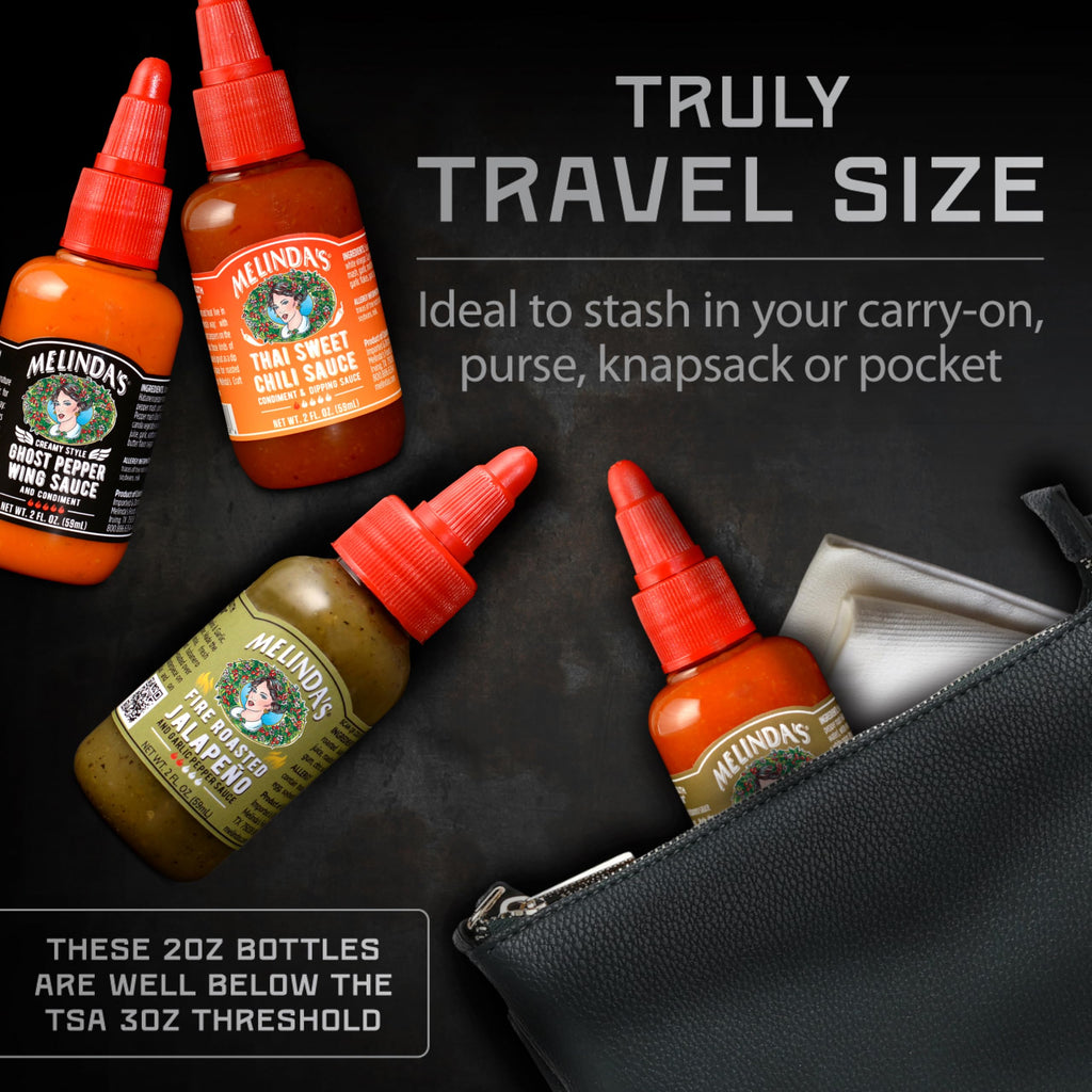 Melinda’s Mini Hot Sauce Variety Pack - 10 Pack (2 Oz Each) - Gourmet Gift Set with Travel Friendly Mini Hot Sauce Bottles in 10+ Possible Flavors
