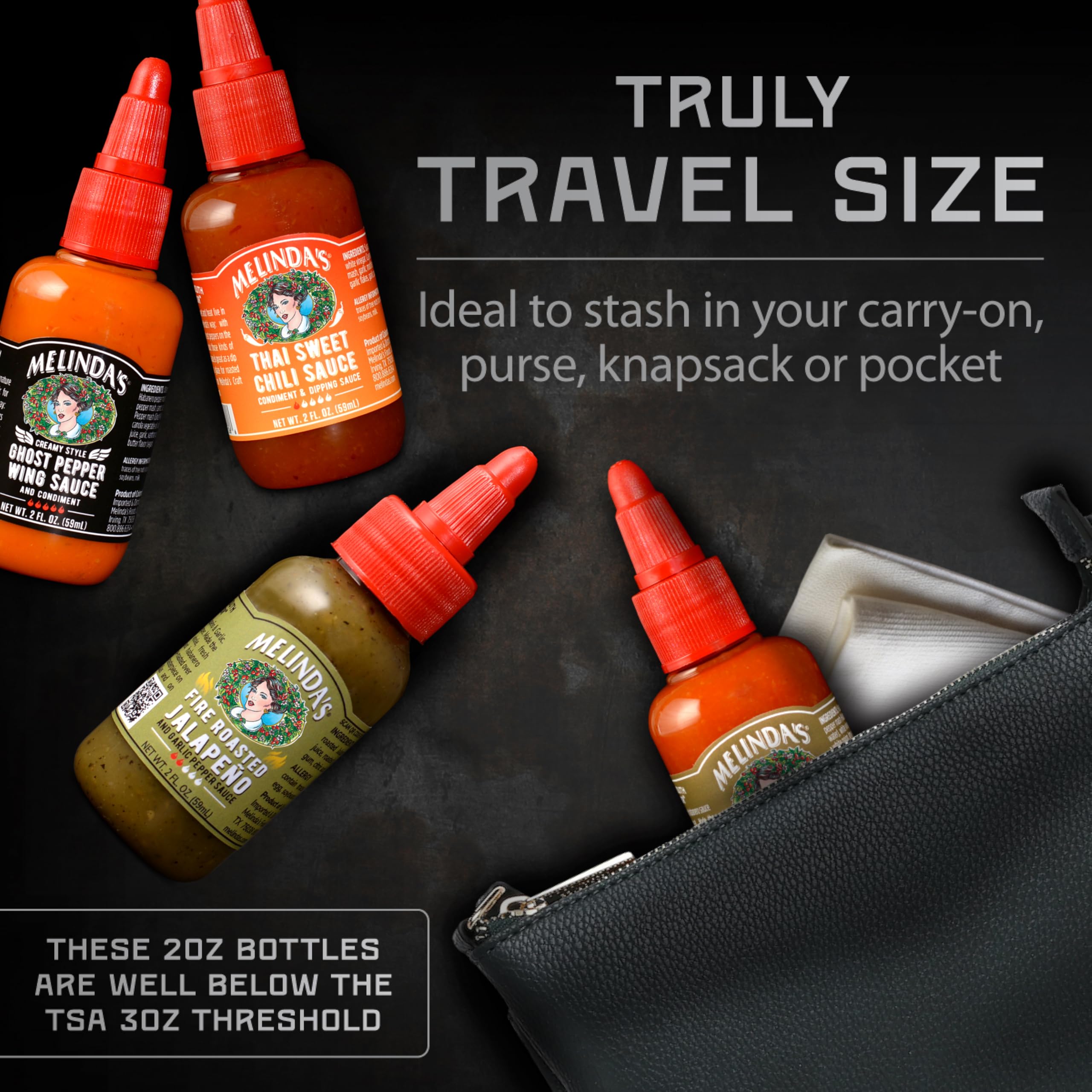 Melinda’s Mini Hot Sauce Variety Pack - 10 Pack (2 Oz Each) - Gourmet Gift Set with Travel Friendly Mini Hot Sauce Bottles in 10+ Possible Flavors