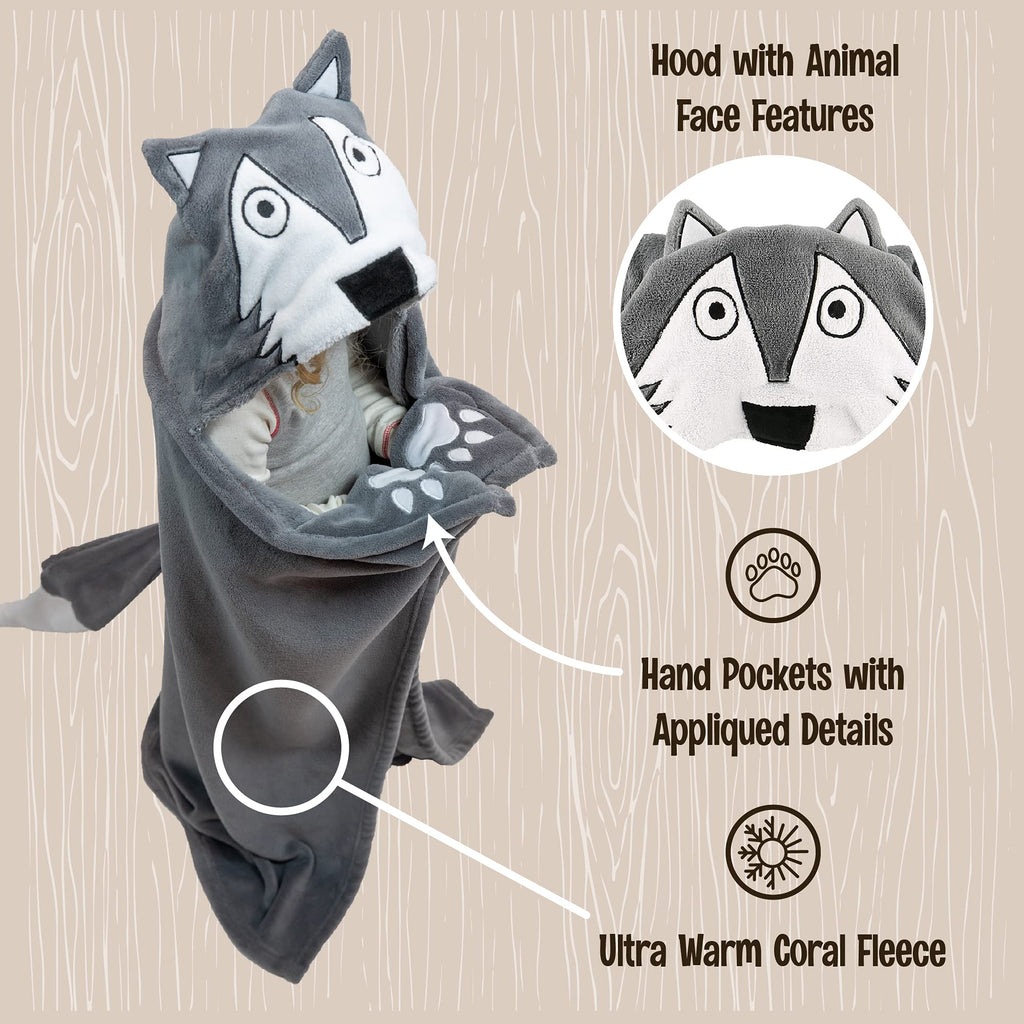 Lazy One Wearable Hooded Blanket for Kids, Animal Hooded Blanket (Bigfoot)