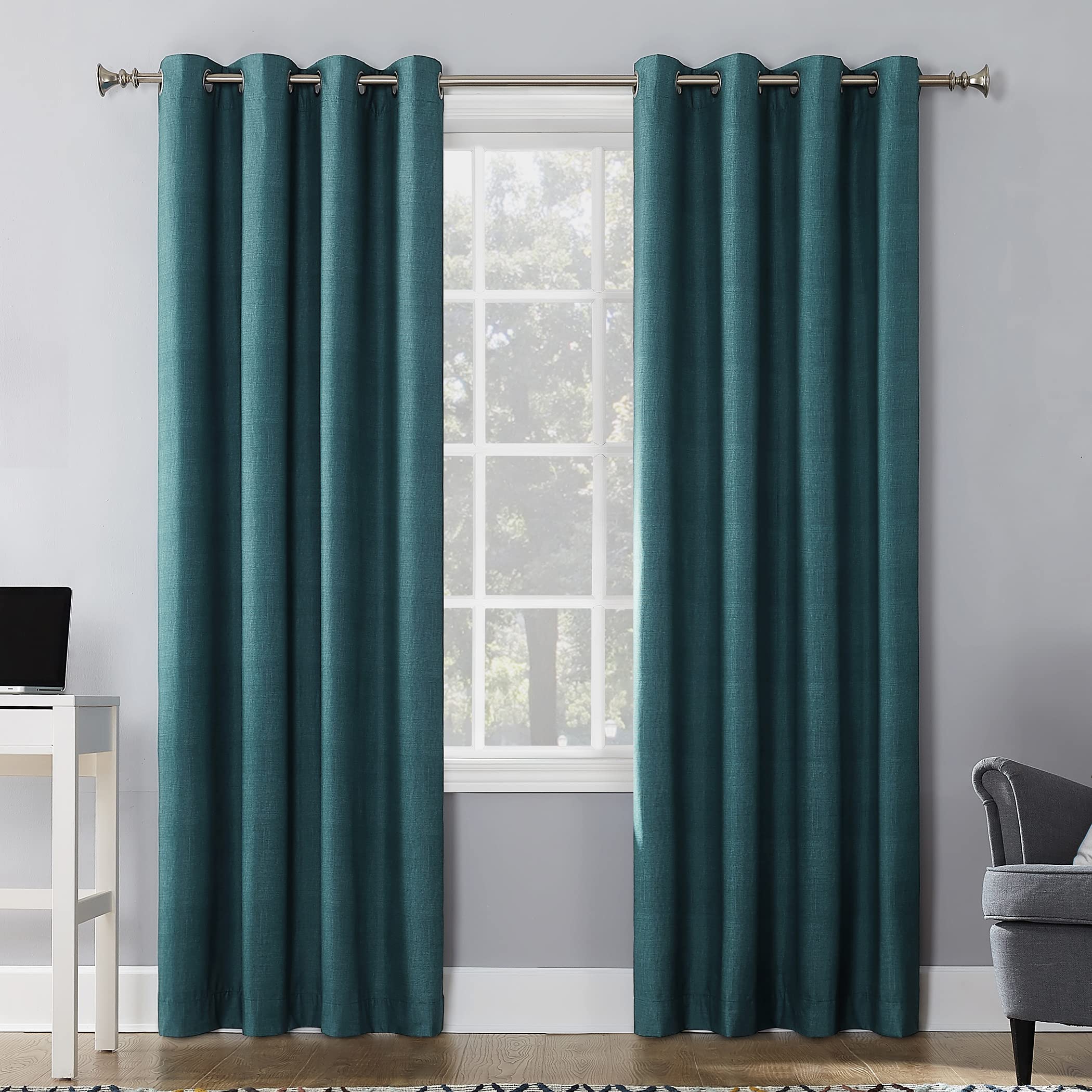 Sun Zero Columbia Thermal Insulated 100% Blackout Grommet Curtain Single Panel, 50" x 63", Cedar Orange