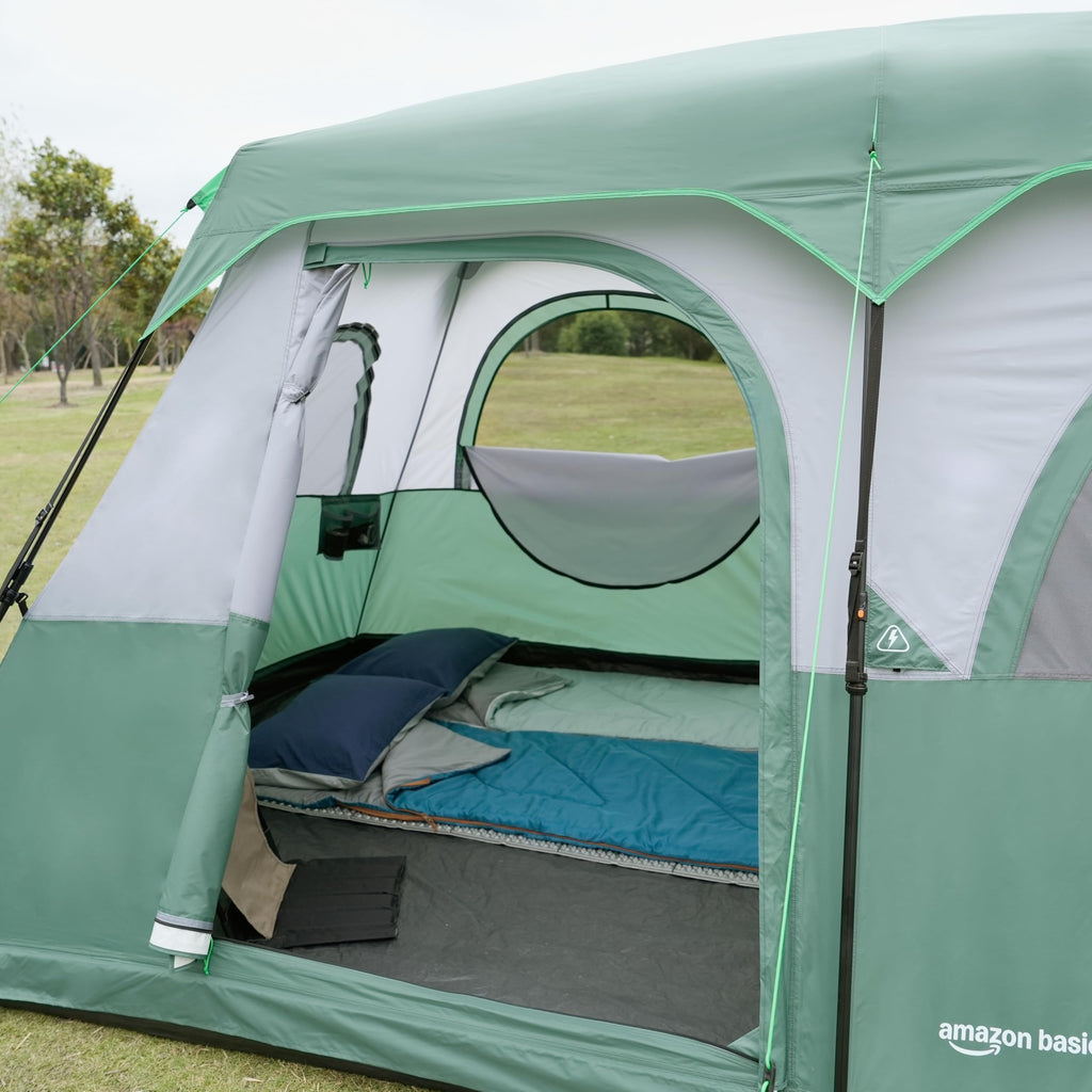 Amazon Basics Instant Camping Tent with Rainfly, Weather-Resistant, Quick Setup