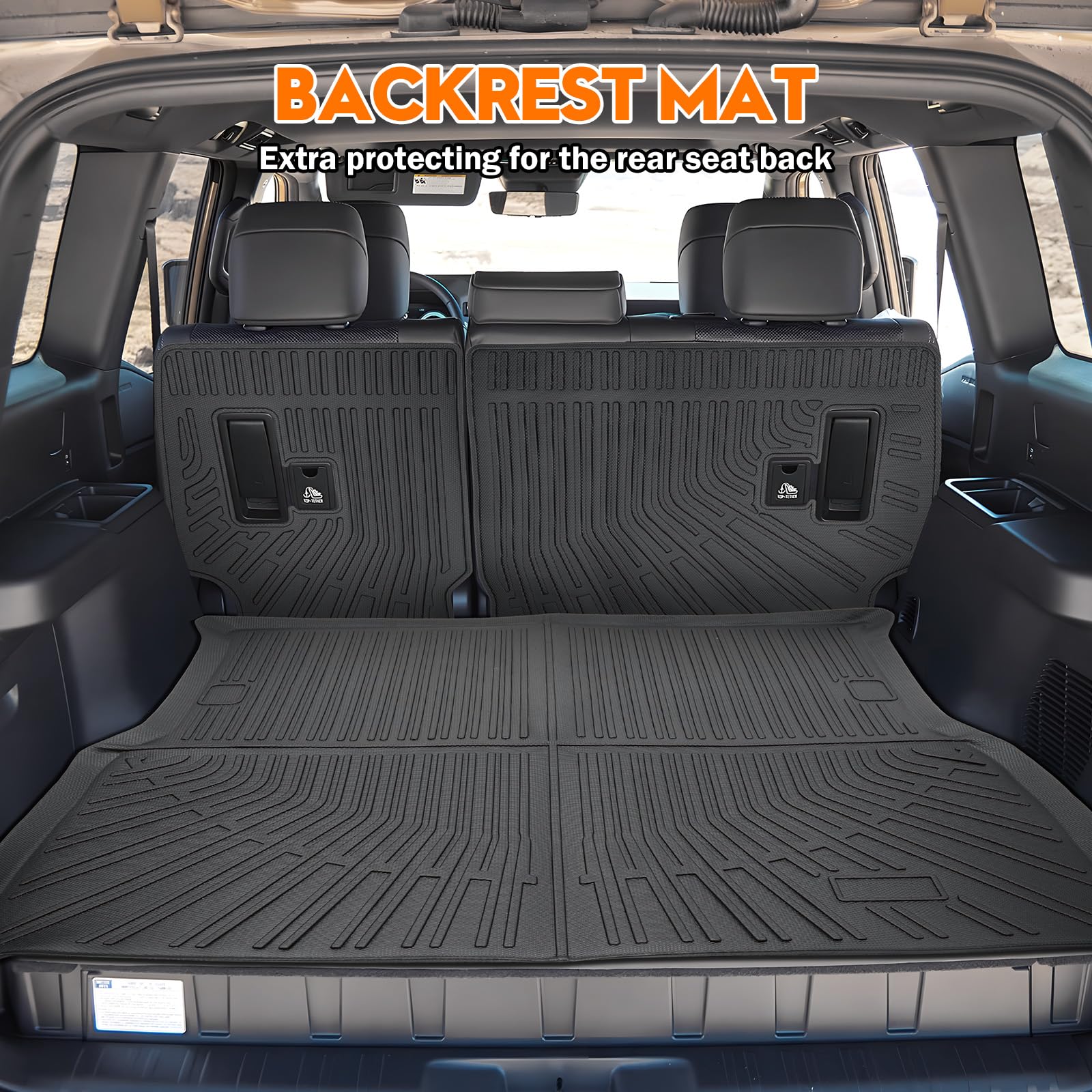 KUST Floor Mats & Trunk Cargo Mat for Toyota RAV4 2019-2025, All Weather Rear Trunk Cargo Liner for RAV4 Accessories TPE Rubber Raised Edge 4PCS