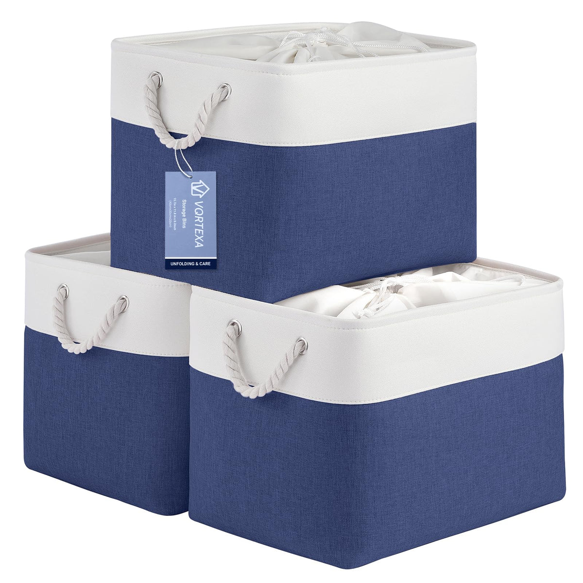 Storage Baskets for Shelves 11.8x7.9x5.2 Inch, Foldable Fabric Storage Bins with Handles, Small Storage Baskets for Organizing Closet, Office, Home Organization (1-Pack, Gray)