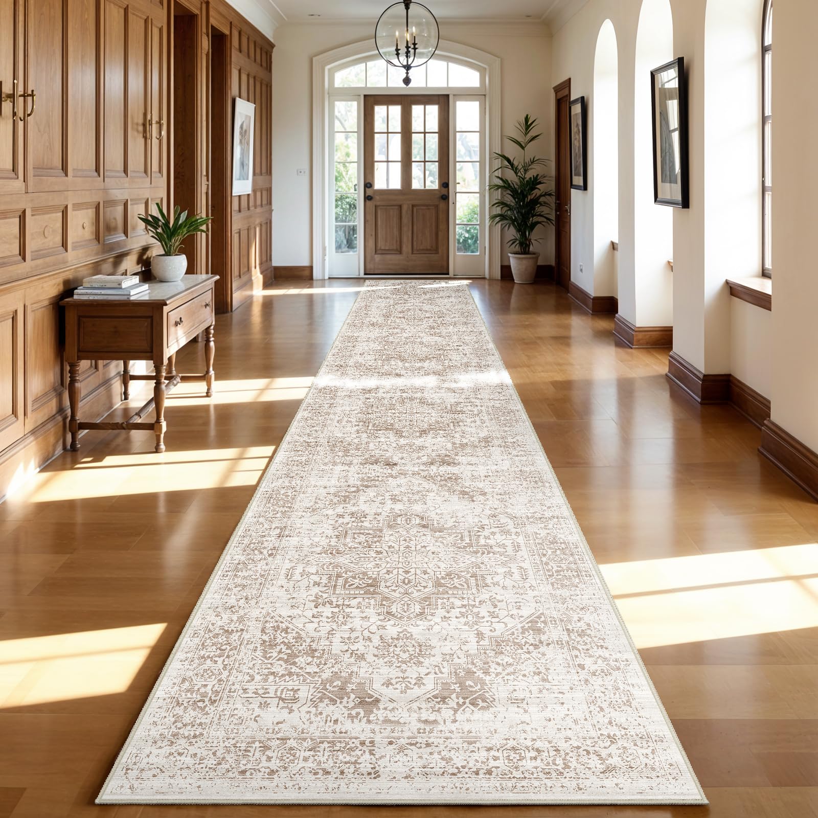2x5 Washable Kitchen Runner Rug - Soft Low Pile Floral Animal Cat Print Rugs with Non-Slip Backing Waterproof Stain-Resistant Indoor Carpet for Hallway Entryway Bathroom Bedroom (Black)
