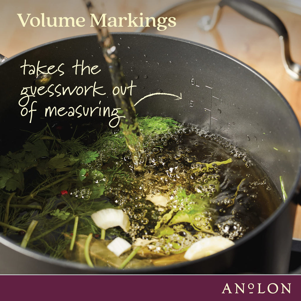 Anolon Advanced Home Hard Anodized Nonstick Sauce Pan/Saucepan with Straining and Lid, 2 Quart (2 Qt Straining Saucepan, Indigo)