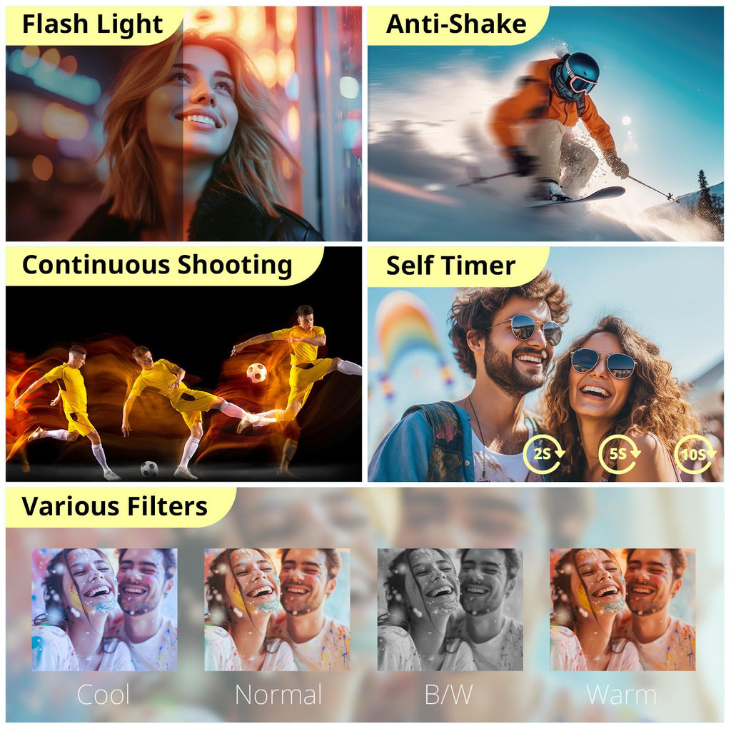 Duluvulu 4K Digital Camera for Photography Autofocus, 2026 Latest 48MP Vlogging Camera for YouTube with SD Card, 2 Batteries, 3" 180°Flip Screen Compact Travel Camera for Teens with 16X Zoom,Black
