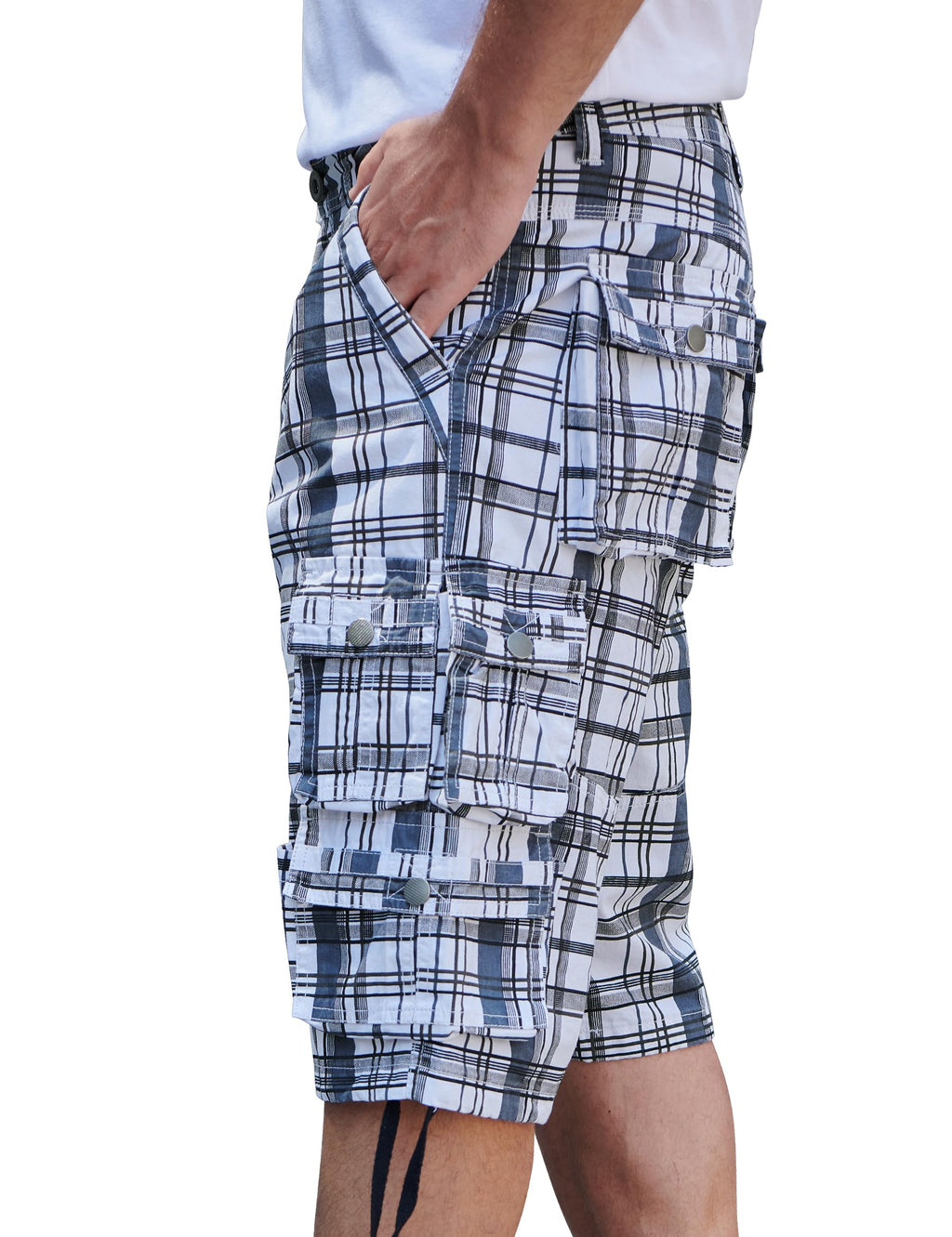 YGREYG Mens Cargo Shorts Long Capri Below The Knee Shorts 3/4 Relaxed Fit Long Shorts with Pockets