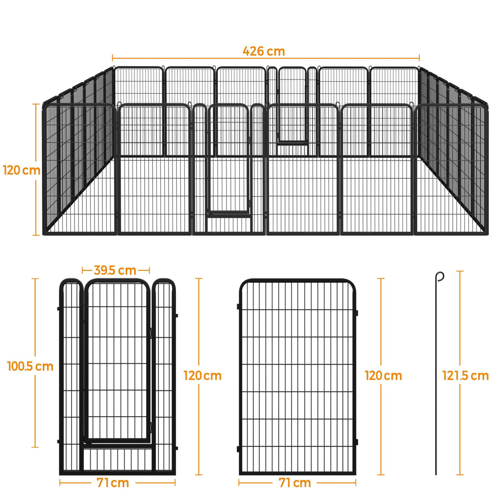 Yaheetech Dog Playpen, 24 inch 2 Panels Dog Pen for Indoor Heavy Duty Puppy Exercise Pen Metal Pet Fence for RV Camping/Yard/Garden