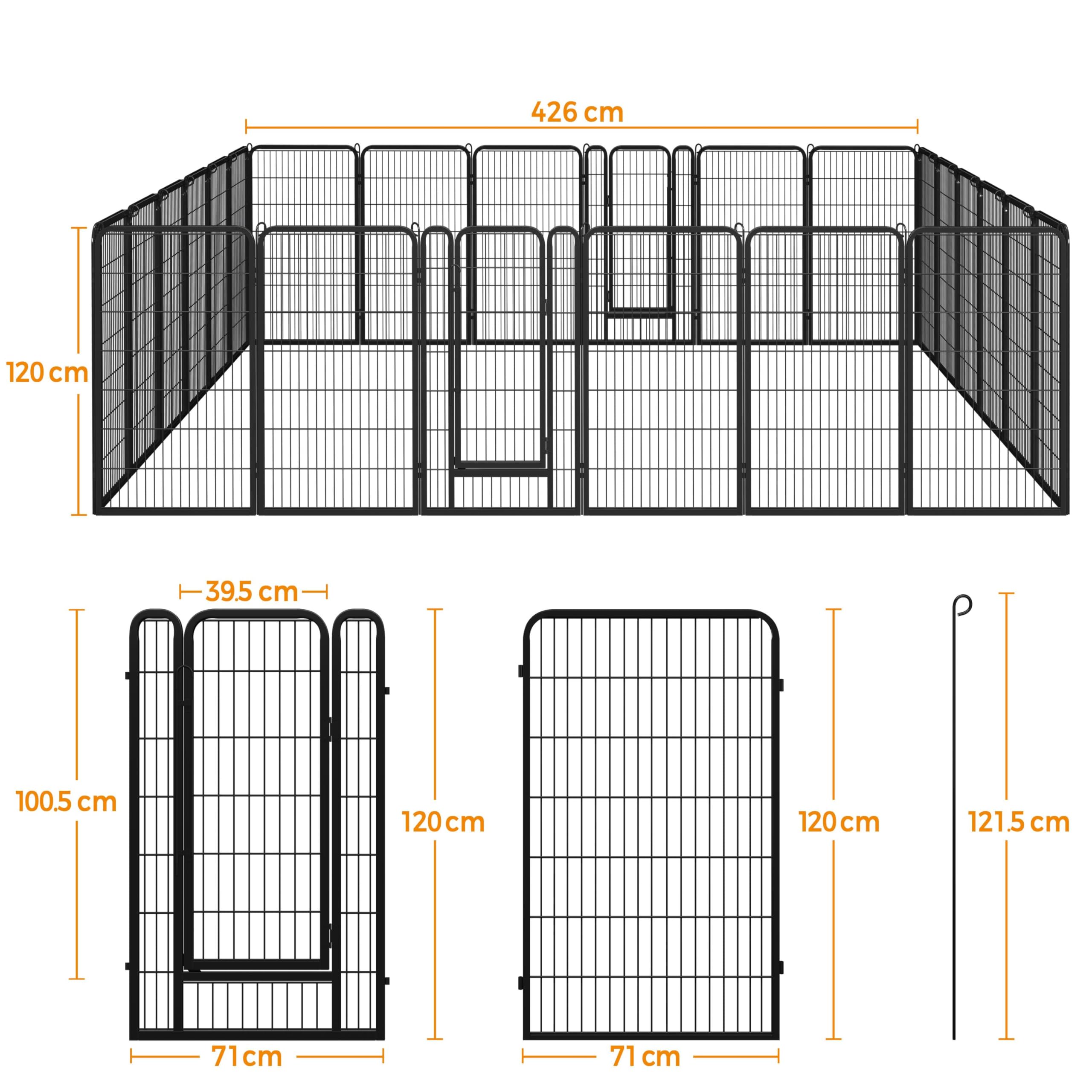 Yaheetech Dog Playpen, 24 inch 2 Panels Dog Pen for Indoor Heavy Duty Puppy Exercise Pen Metal Pet Fence for RV Camping/Yard/Garden