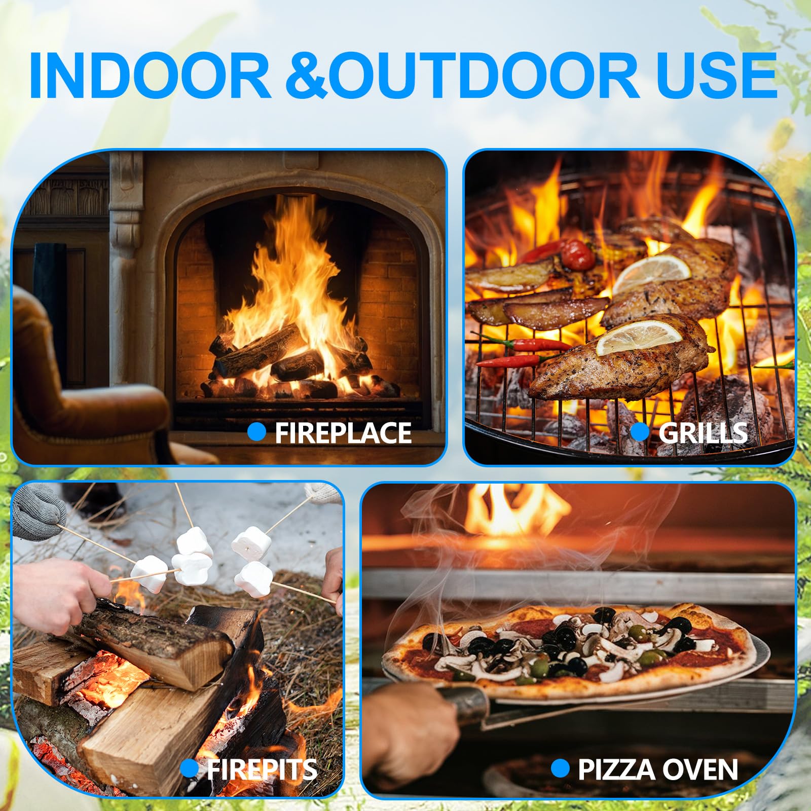 72 Pieces Fire Starter for Fireplace, Waterproof - Natural Fire Starters, for BBQ, Pizza Oven, Fire-Pit, Campfire, Camping Charcoal Starter, Quick Light Wood Firestarter for Wood Stove