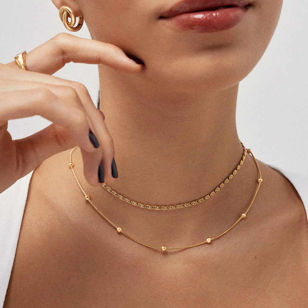 Hey Harper Gold Necklace For Women Trendy Necklace - 14K Golden PVD Coating Waterproof & Sweatproof Non Tarnish Jewelry Chain Necklaces