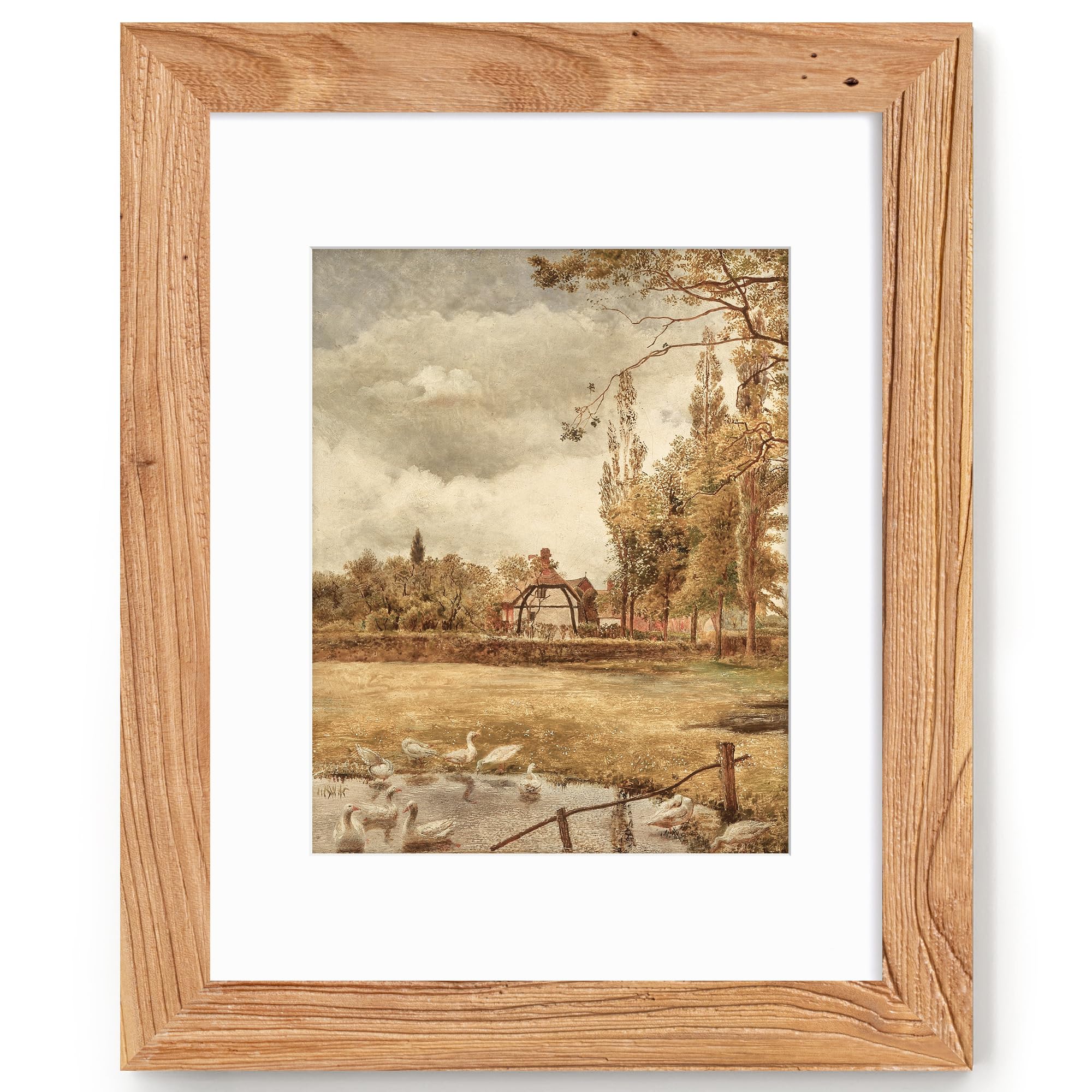 Fun Memories 5x7 Picture Frame with Mat for 4x6 Photo, Solid Elm Wood & Tempered Glass, Rustic Wall & Tabletop Display Frame, Grey, 1 Pack