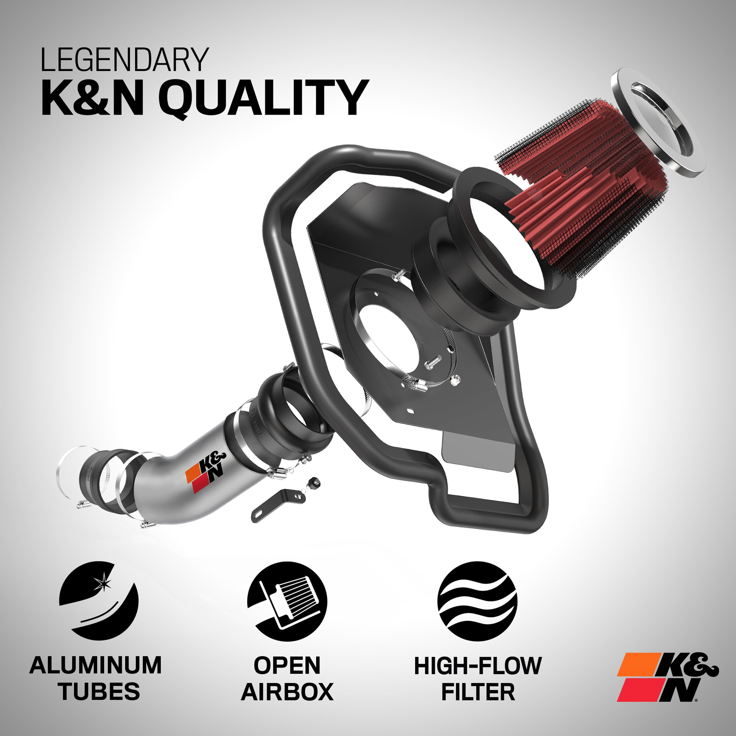 K&N Cold Air Intake System: High-Flow Air Filter, Increase Performance & Towing: Compatible with 2009-2014 Chevy/GMC/Cadillac Silverado, Suburban, Tahoe, Sierra, Yukon, Escalade, Avalanche, 57-3070