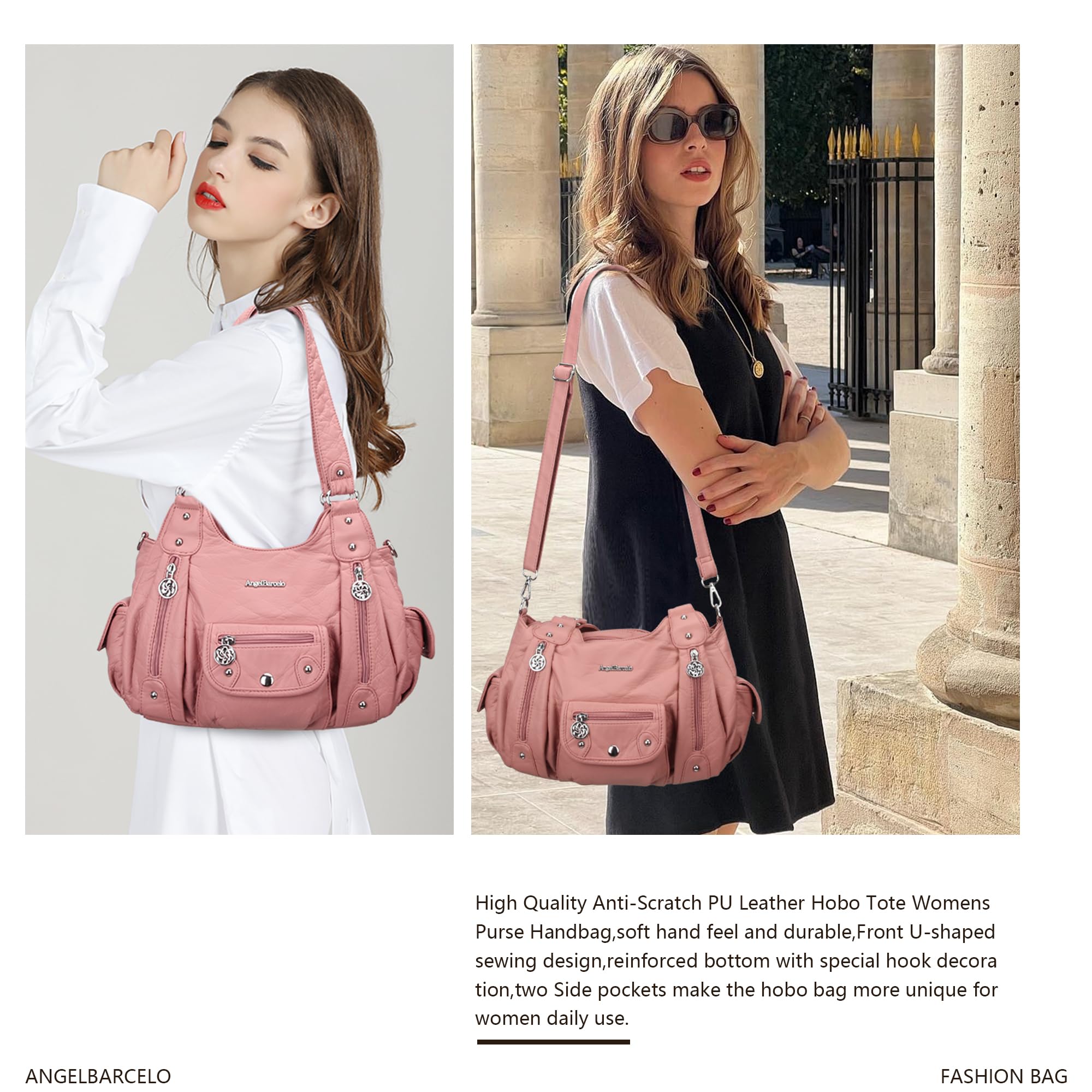 Angel Barcelo Purses for Women Soft PU Leather Shoulder Bag Crossbody Purse and Handbags