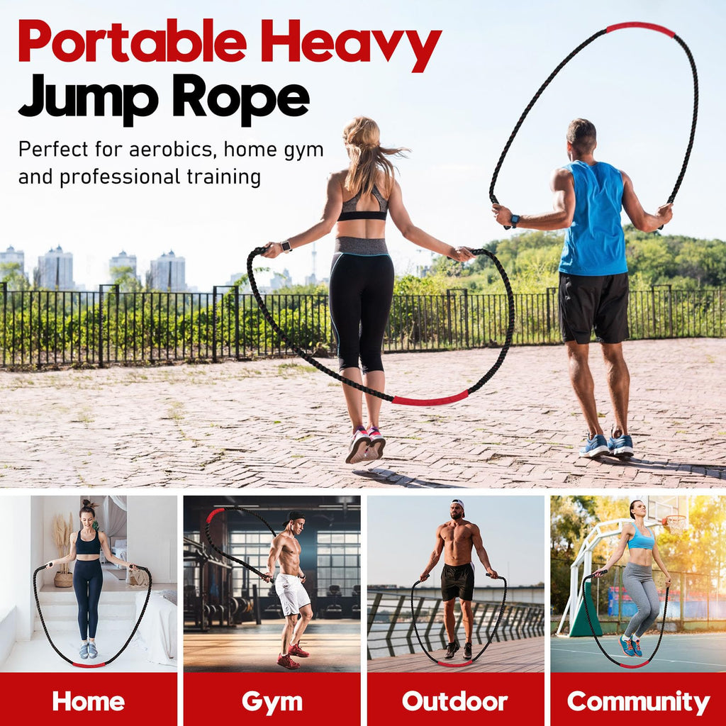 Weighted Jump Rope for Men and Women, 3lb 4lb 5lb Adult Heavy Skipping Rope, Jumprope for Fitness,Workout Equipment, Fitness Equipment for Home Gym Exercise,Improve Strength and Building Muscle