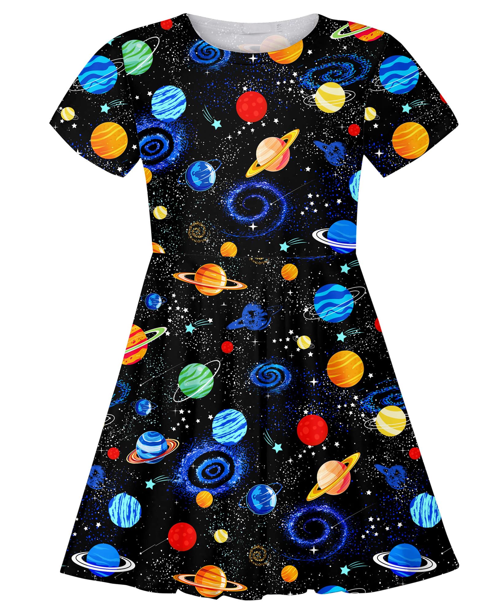 ALISISTER Little Girls Dress Short Sleeve Toddler Summer Sundress 2-9T