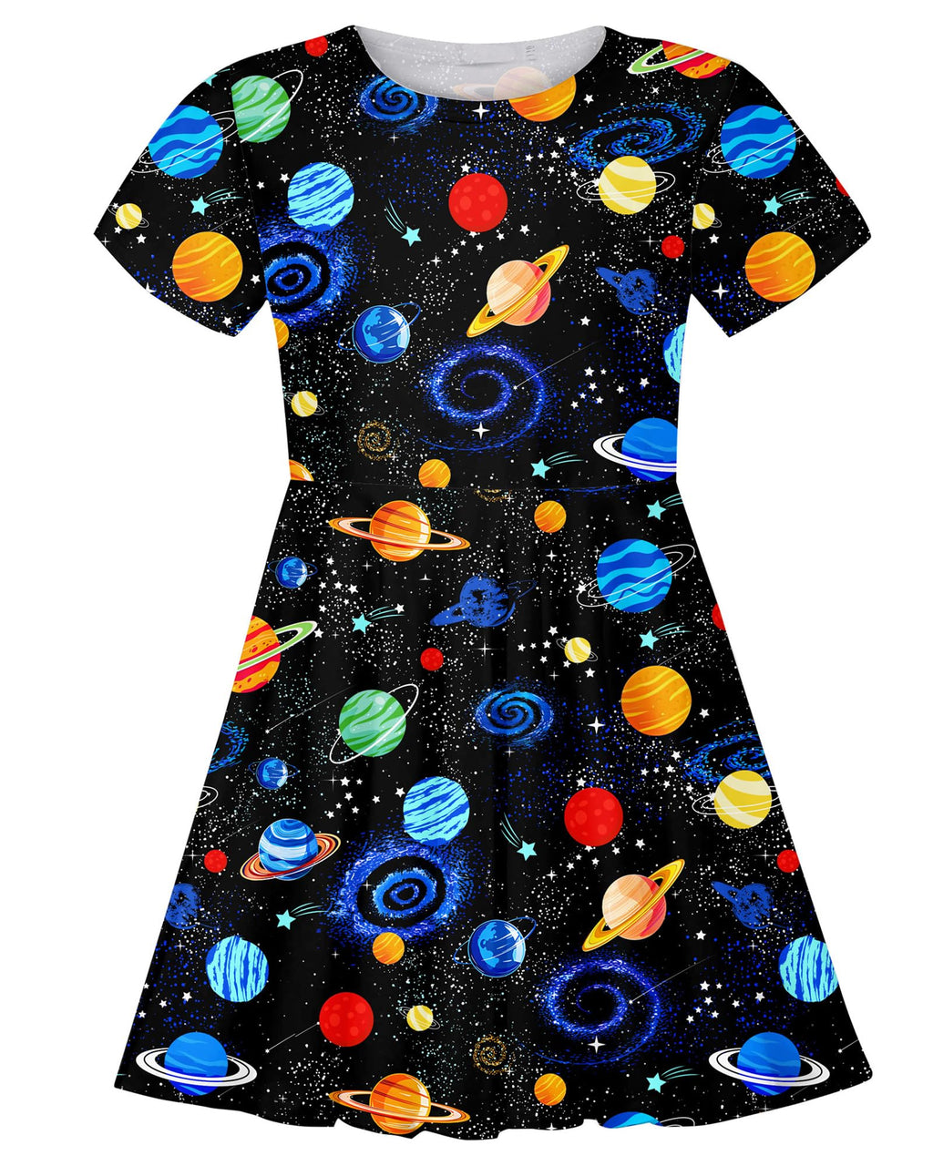 ALISISTER Little Girls Dress Short Sleeve Toddler Summer Sundress 2-9T
