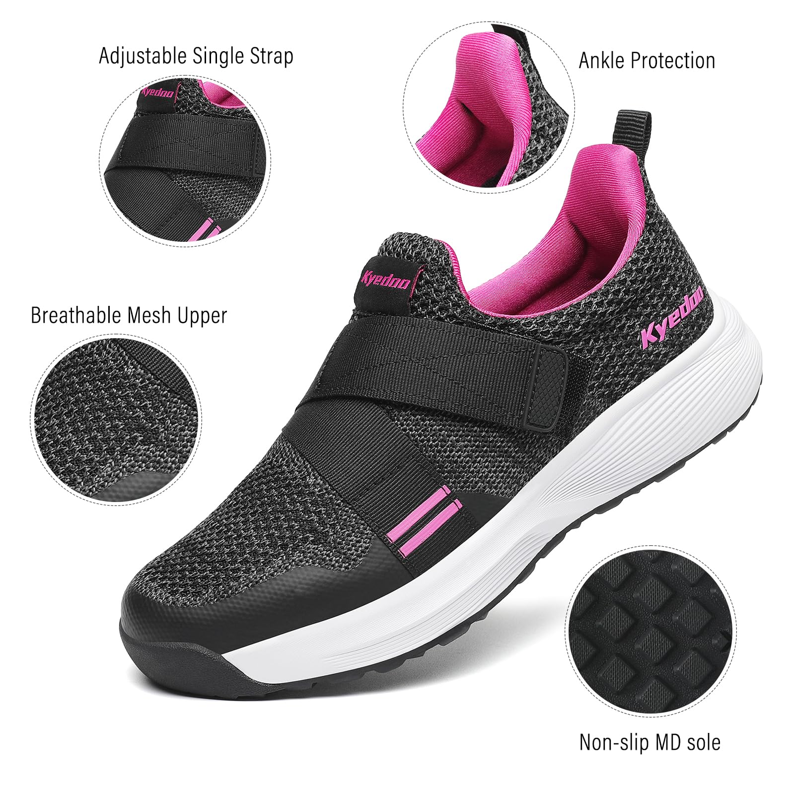 Kyedoo Men‘s Indoor Cycling Shoes Compatible with SPD Cleats, Comfortable Walkable Bike Shoes, Cleats Included