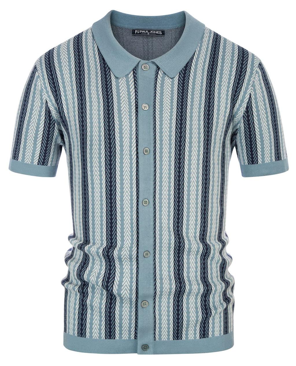 PJ PAUL JONES Men's Polo Shirts Retro Knit Shirt Vintage Striped Shirt