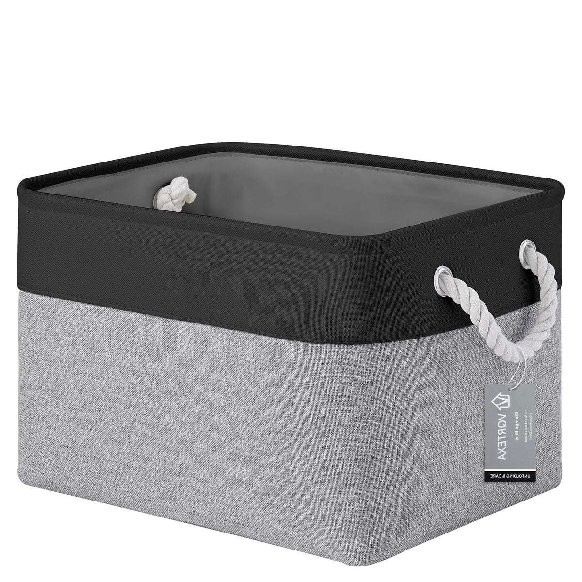 Storage Baskets for Shelves 11.8x7.9x5.2 Inch, Foldable Fabric Storage Bins with Handles, Small Storage Baskets for Organizing Closet, Office, Home Organization (1-Pack, Gray)