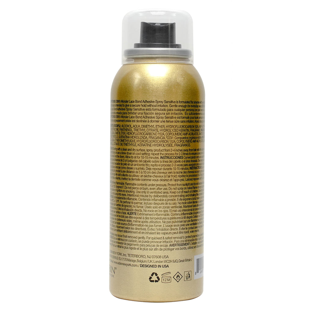 EBIN NEW YORK Wonder Lace Bond Adhesive Spray - Extreme Firm Hold 2.7oz/ 80ml| Active Use, Fast Drying, No Residue, No Build-up, All-day Powerful Hold, Easy Daily Wig Install