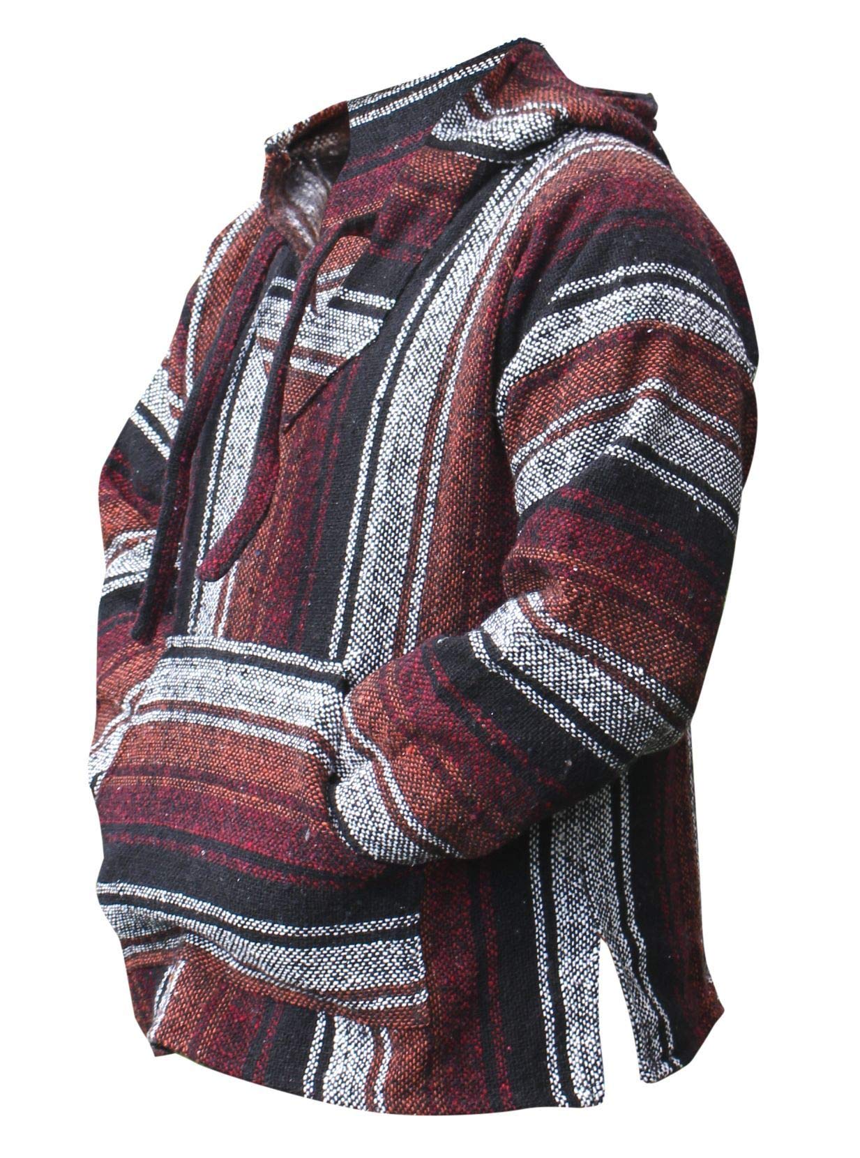 Del Mex Mexican Baja Hoodie Hippie Surf Poncho Sweater Sweatshirt Pullover Jerga