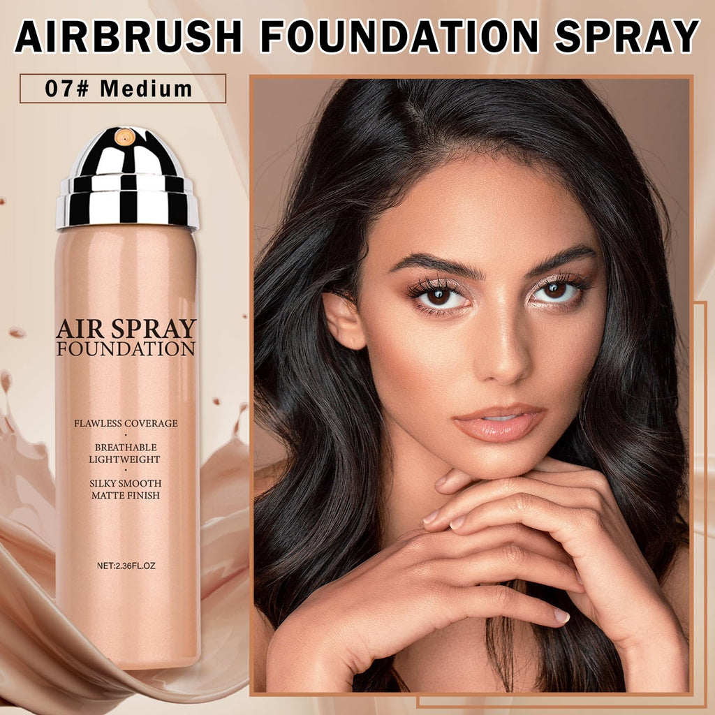 Air Brush Makeup Foundation and Makeup Primer for Face,Hydrates and Moisturizes,Buildable Coverage with Anti-aging Formula for Smooth Radiant Skin (01 Natural/Warm Porcelain)