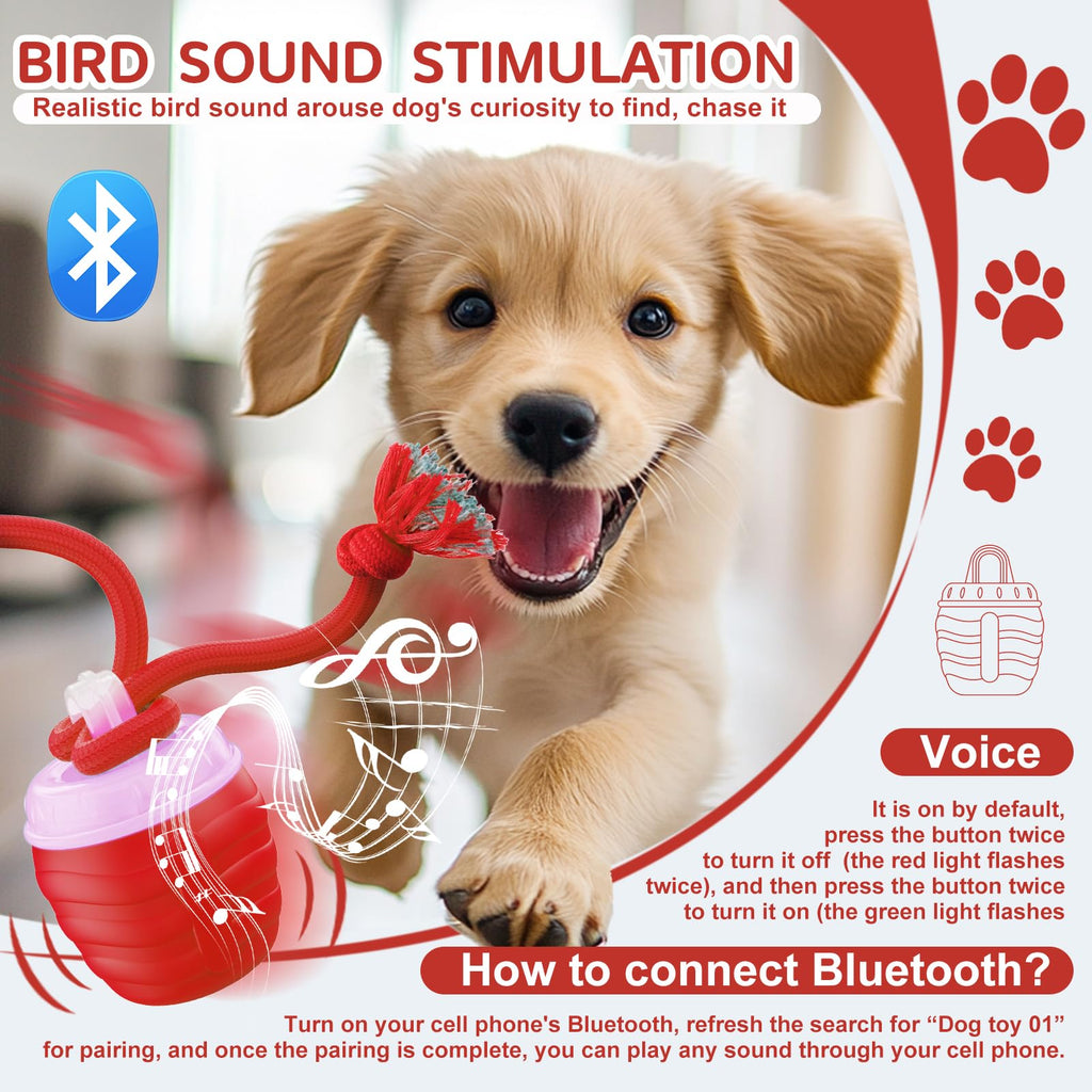 Interactive Dog Toy, [Newly Upgraded] Motion Activated Rolling Squeaky Ball for Medium/Large Dogs, Automatic Moving Dogs Ball for Boredom, USB Rechargeable(Cyan)