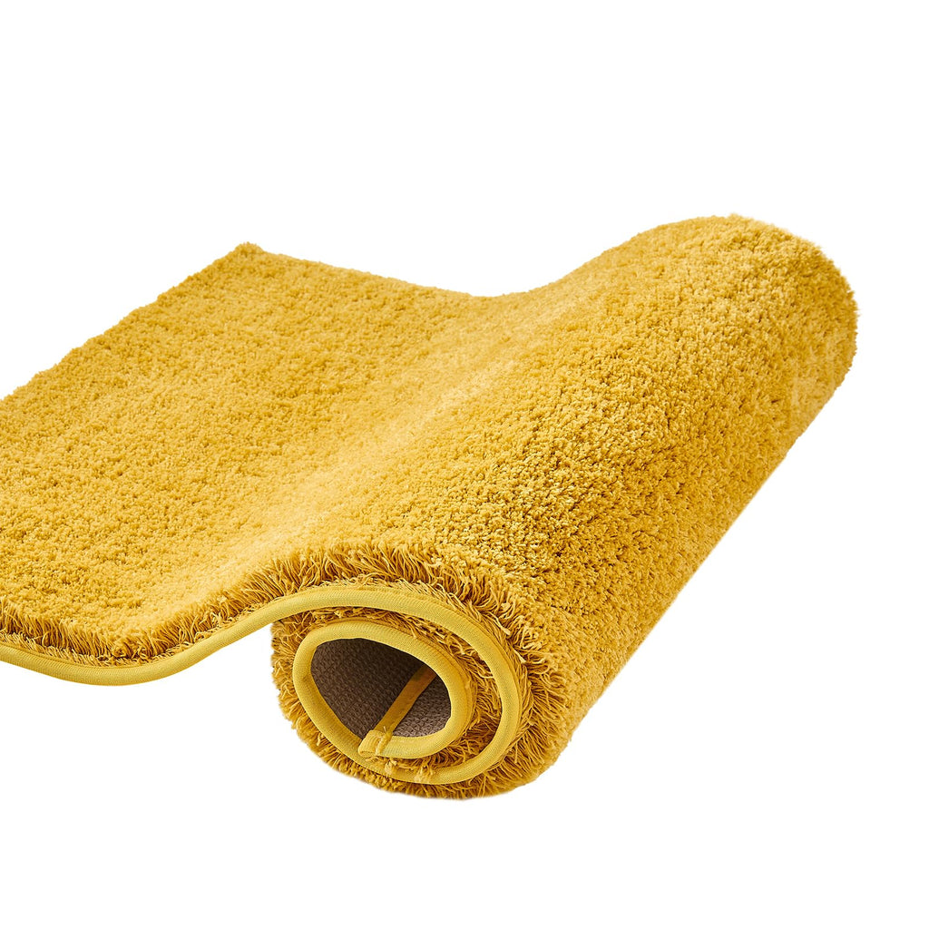 CozeCube Circle Fleece Bath mats for Bathroom, Fluffy Absorbent, Melange Quick Dry Microfiber Bath Rugs, Non Slip Washable Shower Mat Gifts, Brown, 24" X 16"