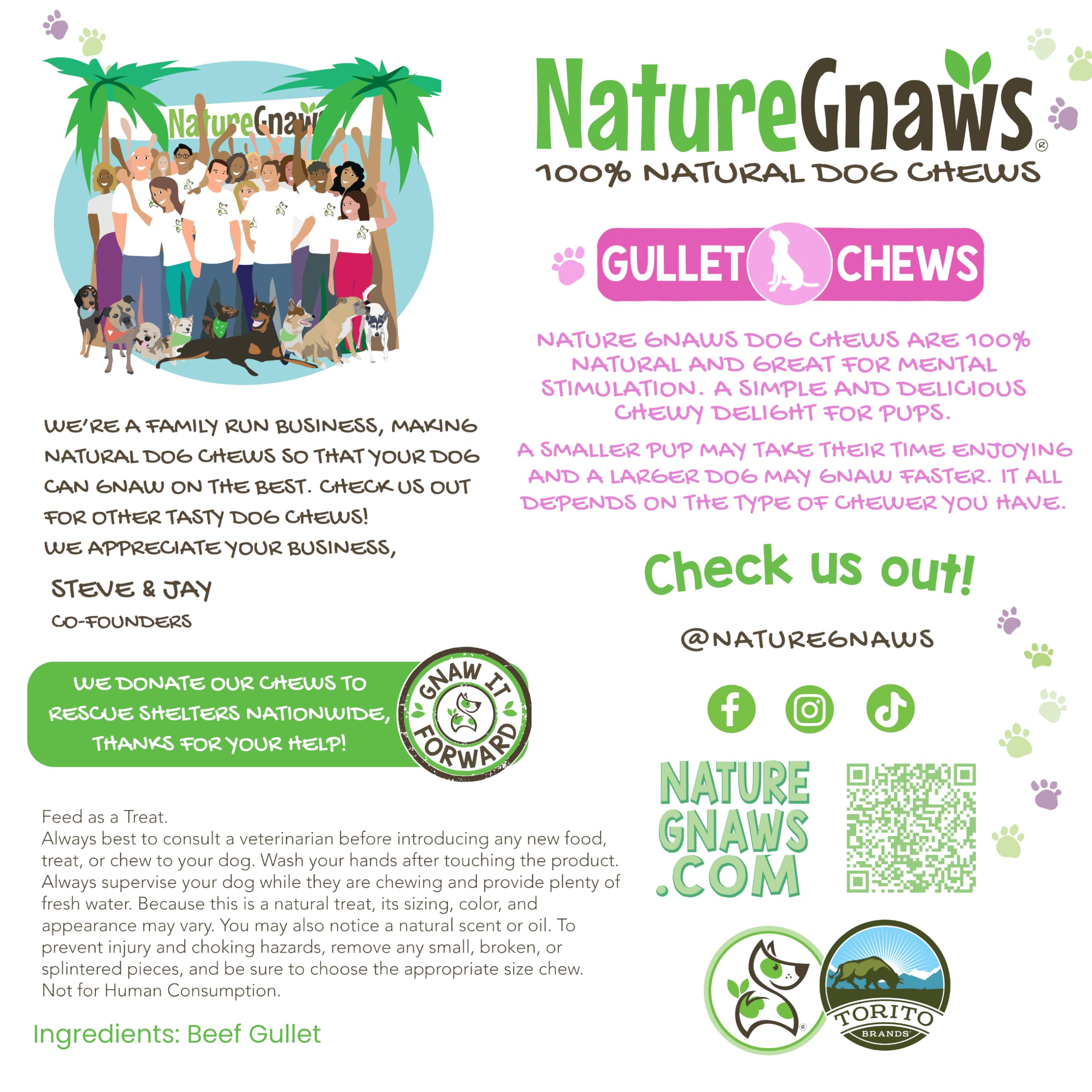 Nature Gnaws Beef Gullet Chews for Small Dogs 4-5" (20 Count) - Natural Beef Jerky Stick Dog Chew Treats - Rawhide Free