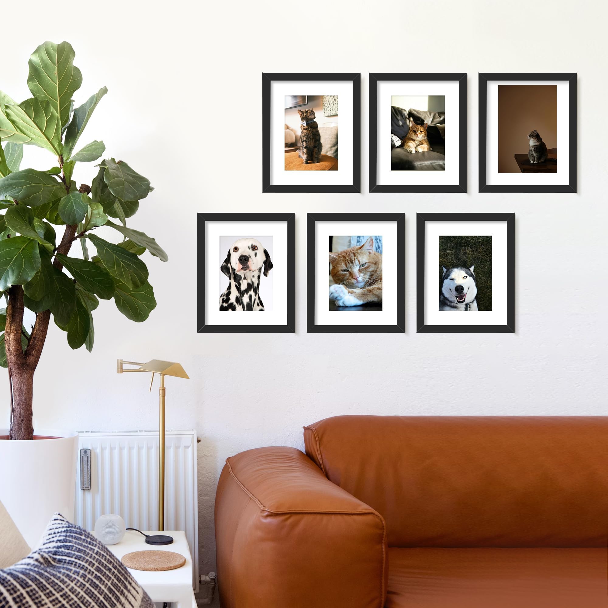 Picrit 24x34 Black Poster Frame 7 Pack, Display Pictures 20x30 Picture with Mat or 24 x 34 without Mat for Horizontal or Vertical Wall Mounting, Wall Gallery Photo Frames