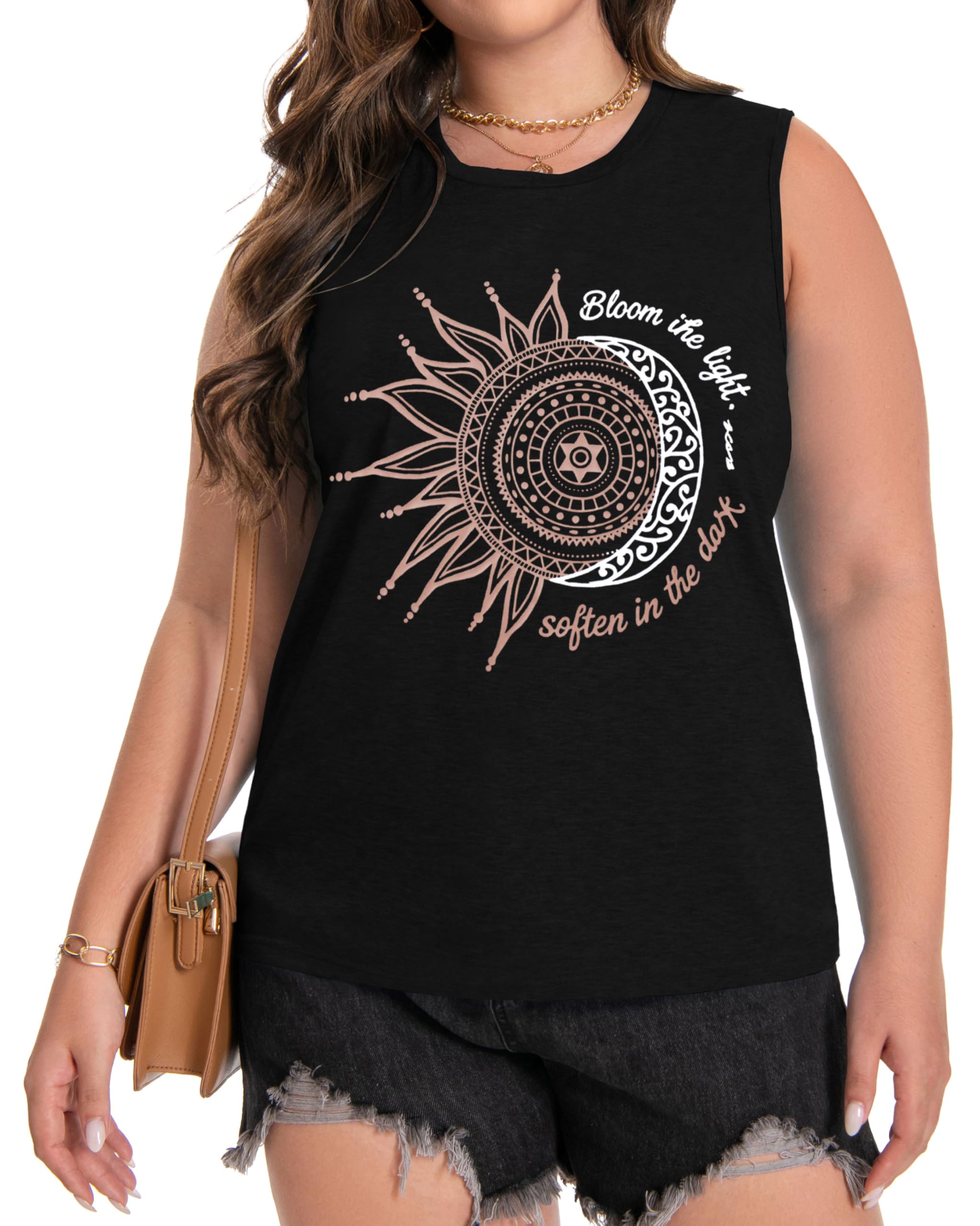 Plus Size Tops for Women Sleeveless Summer Tank Top Loose Fit Casual Tunics Shirts 2026