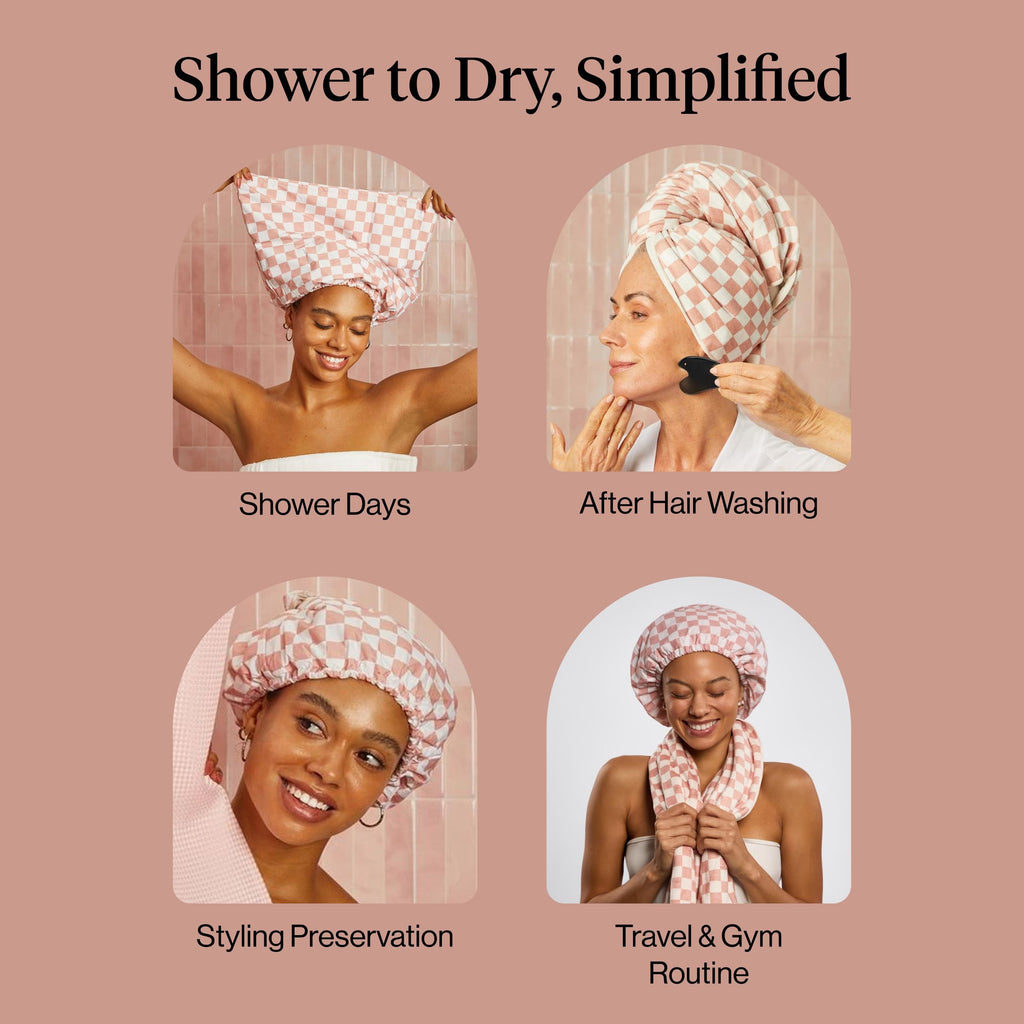 Kitsch Plush Microfiber Hair Towel Wrap for Women – Ultra Absorbent Microfiber Bath Towels for Wet, Curly, Long or Short Hair – Anti-Frizz Hair Wrap, Great Hair Care Gifts for Women