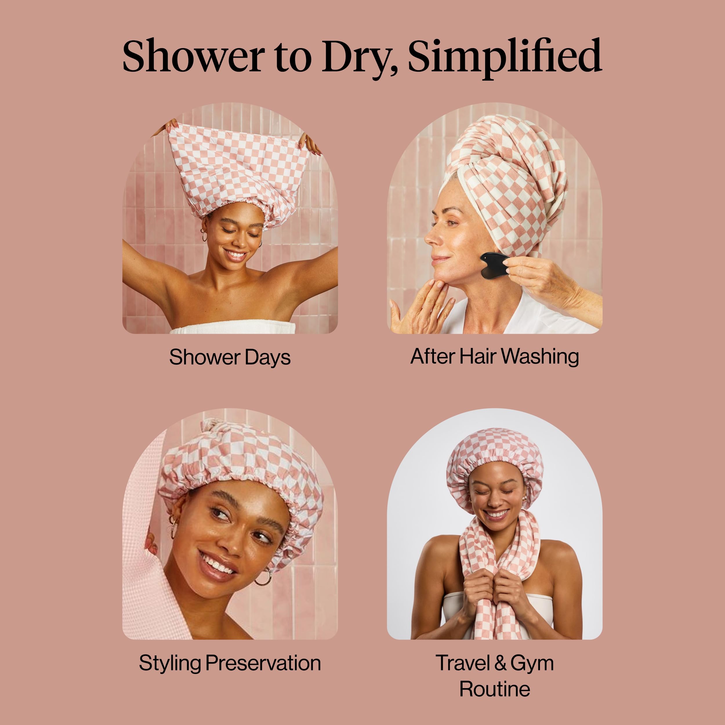 Kitsch Plush Microfiber Hair Towel Wrap for Women – Ultra Absorbent Microfiber Bath Towels for Wet, Curly, Long or Short Hair – Anti-Frizz Hair Wrap, Great Hair Care Gifts for Women