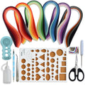 JUYA Paper Quilling Kits with 30 Colors 600 Strips and 8 Tools (Paper Width:3mm, Blue Tools)
