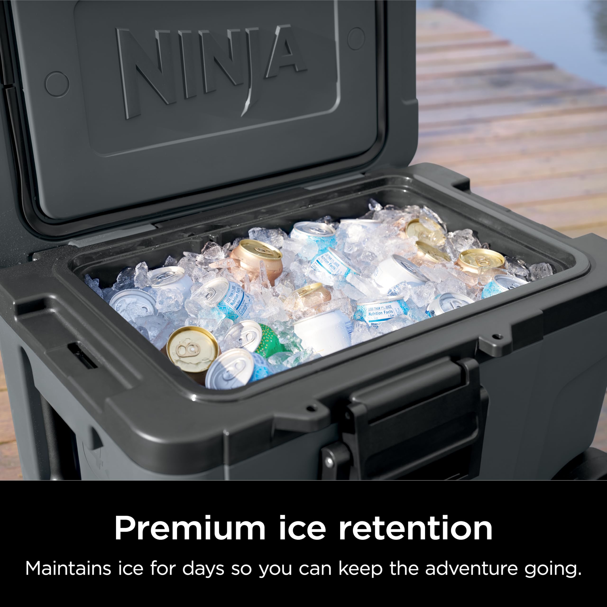 Ninja FrostVault | 65qt Wheeled Cooler with Cold Dry Zone | Integrated Fridge-Temp Dry Storage Drawer | Premium Heavy-Duty Insulated Cooler | Keeps Ice for Days | Charcoal Gray | FB265CG