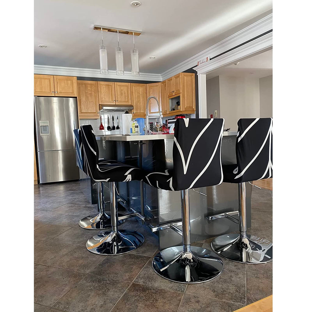 SearchI Bar Stool Covers Set of 2, Stretch Washable Barstool Seat Covers, Counter Height Chair Covers for Kitchen Dining Room Cafe (Ball Flower)