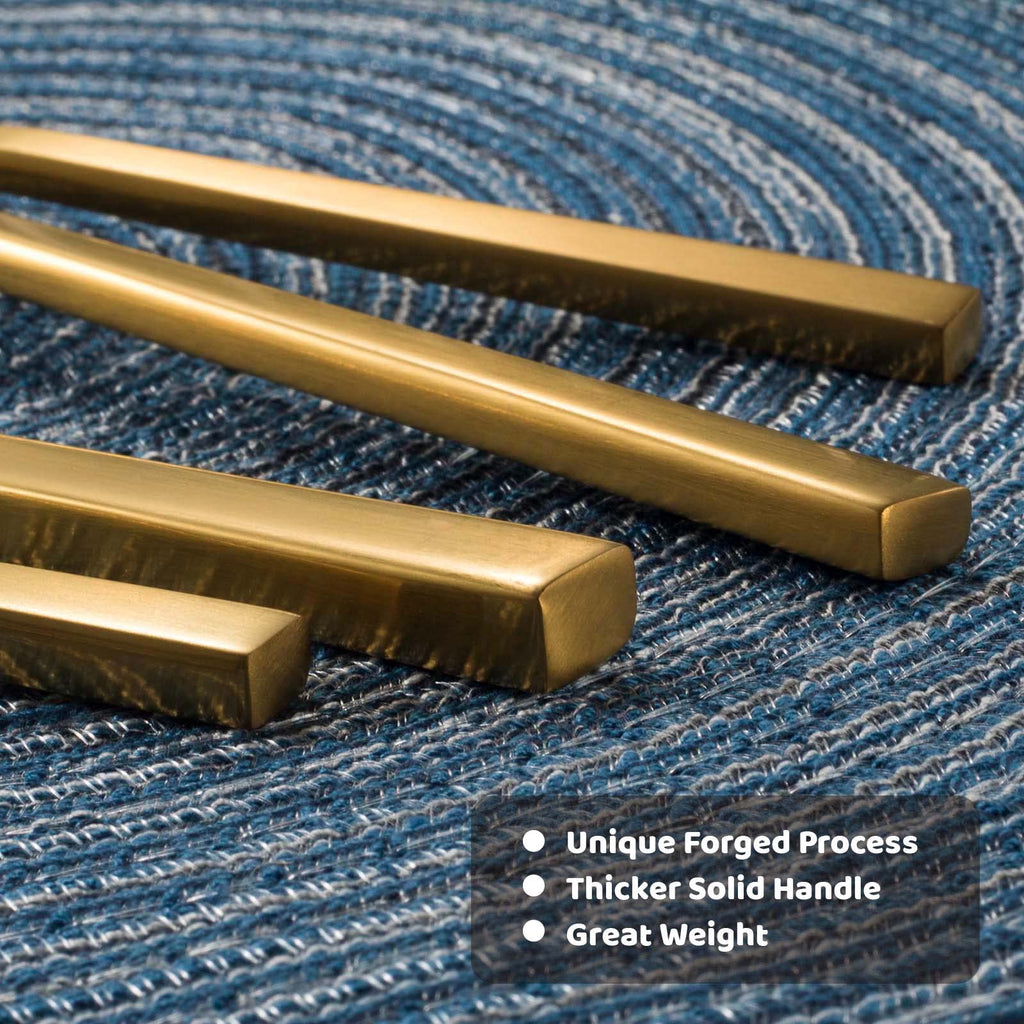 Alata Cube Black 20-Piece Forged Silverware Set Stainless Steel Flatware Set,Service for 4,Matte Satin Polished Cutlery Set,Dishwasher Safe