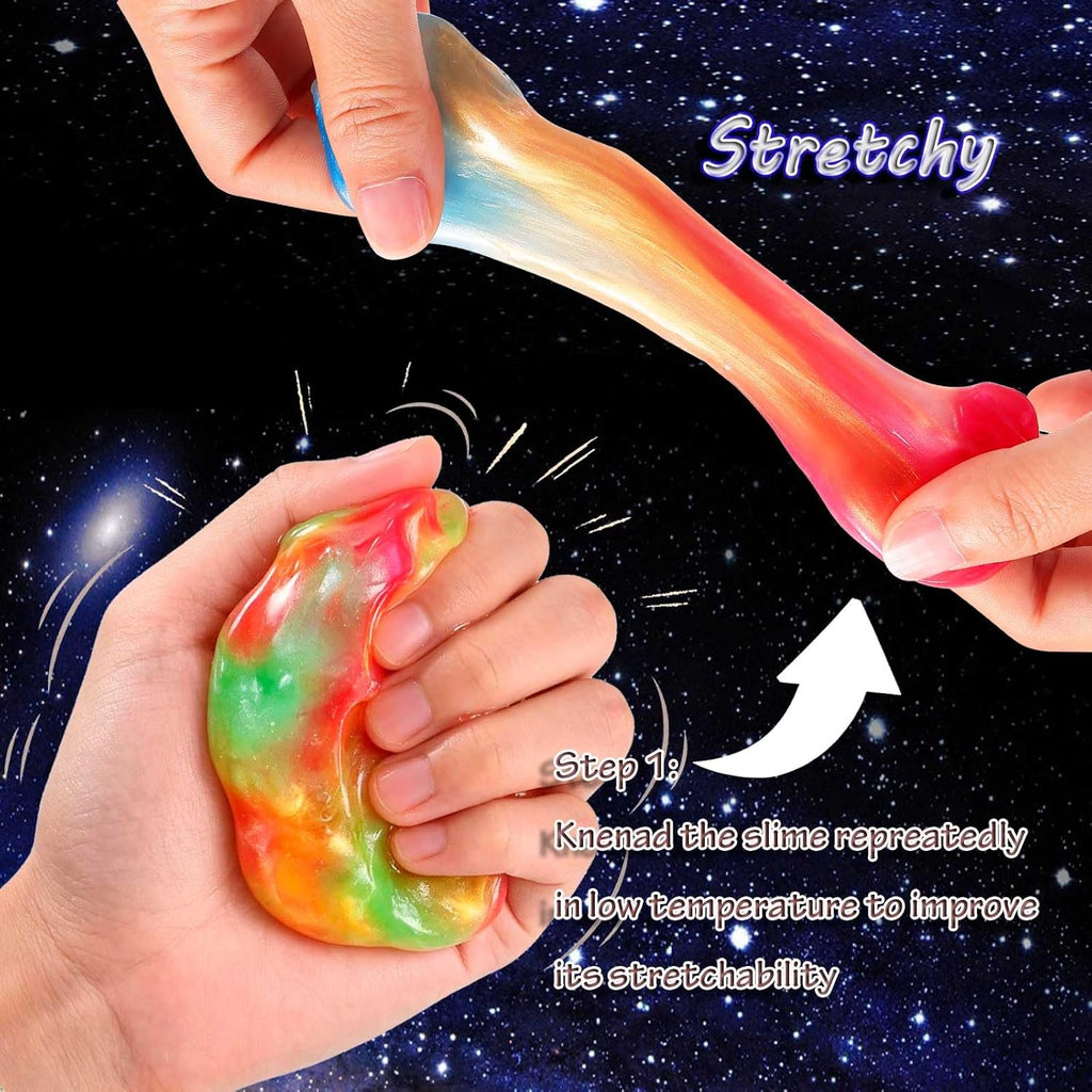 Galaxy Slime Kit for Girls Boys, 36 Pack Mini Slime Party Favors for Kids, Pretty Stretchy & Non-Sticky Slime Pack, Valentine Party Favors for Kids Goodie Bag Stuffers