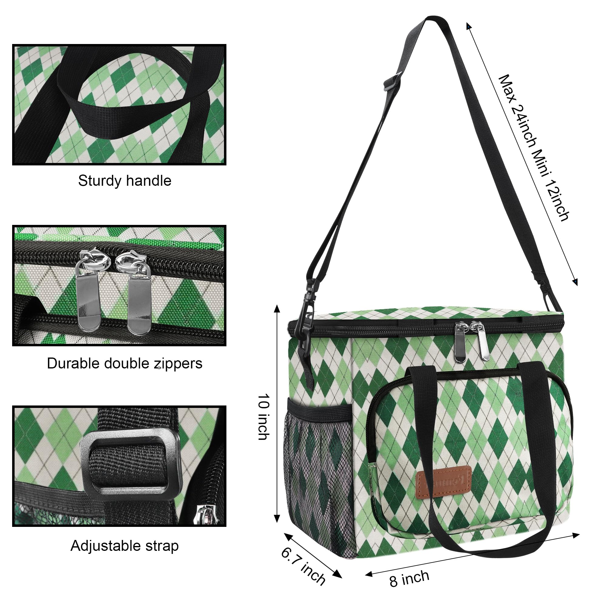Femuar Lunch Bags for Women/Men, Insulated Lunch Bag for Work Office Picnic - Large Lunch Cooler Bag Leakproof Lunch Box with Adjustable Shoulder Strap for Adults - Grey (15L)