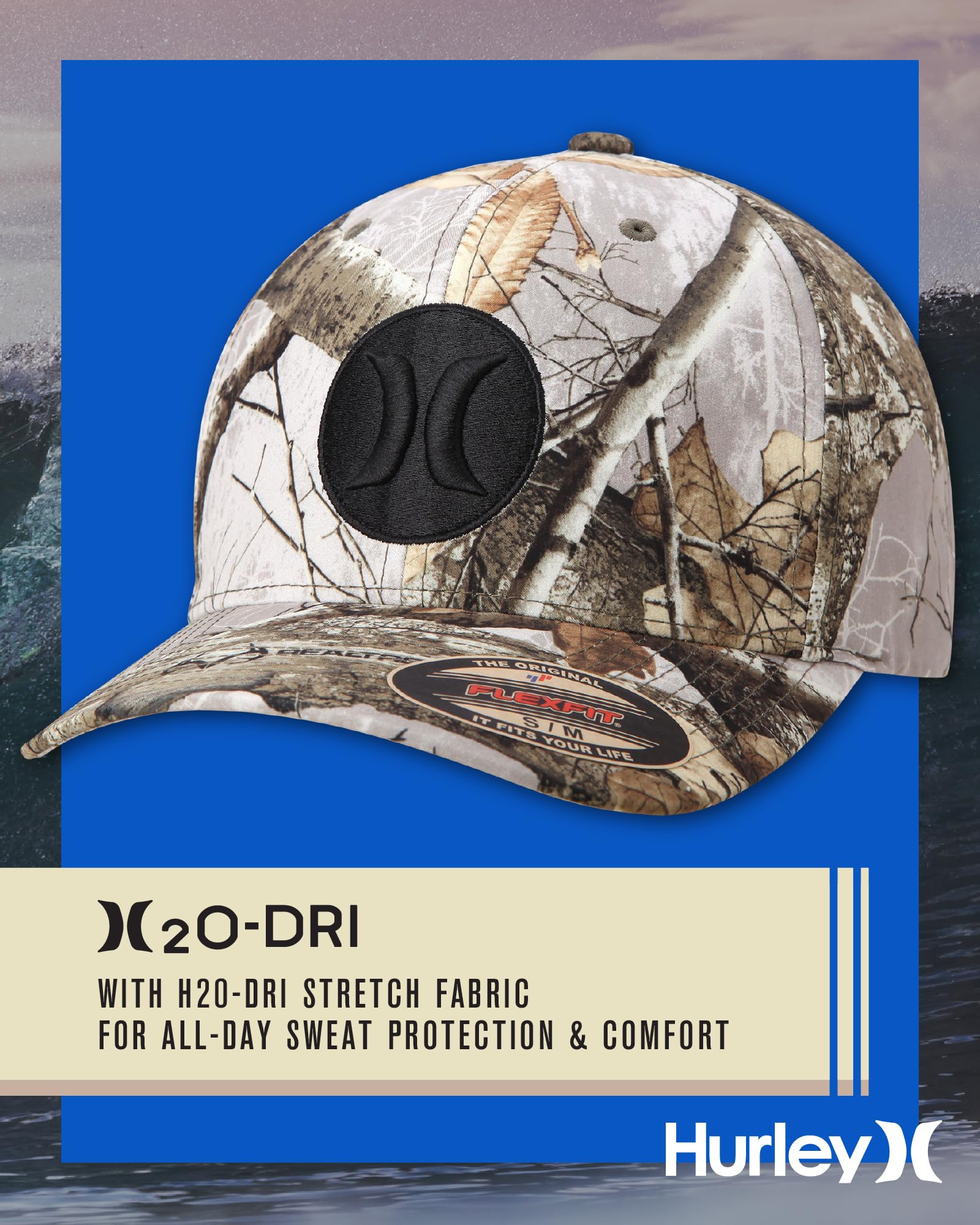 Hurley Men's Caps - One & Only Flexfit Baseball Cap - Fitted Hats for Men (S-XL)