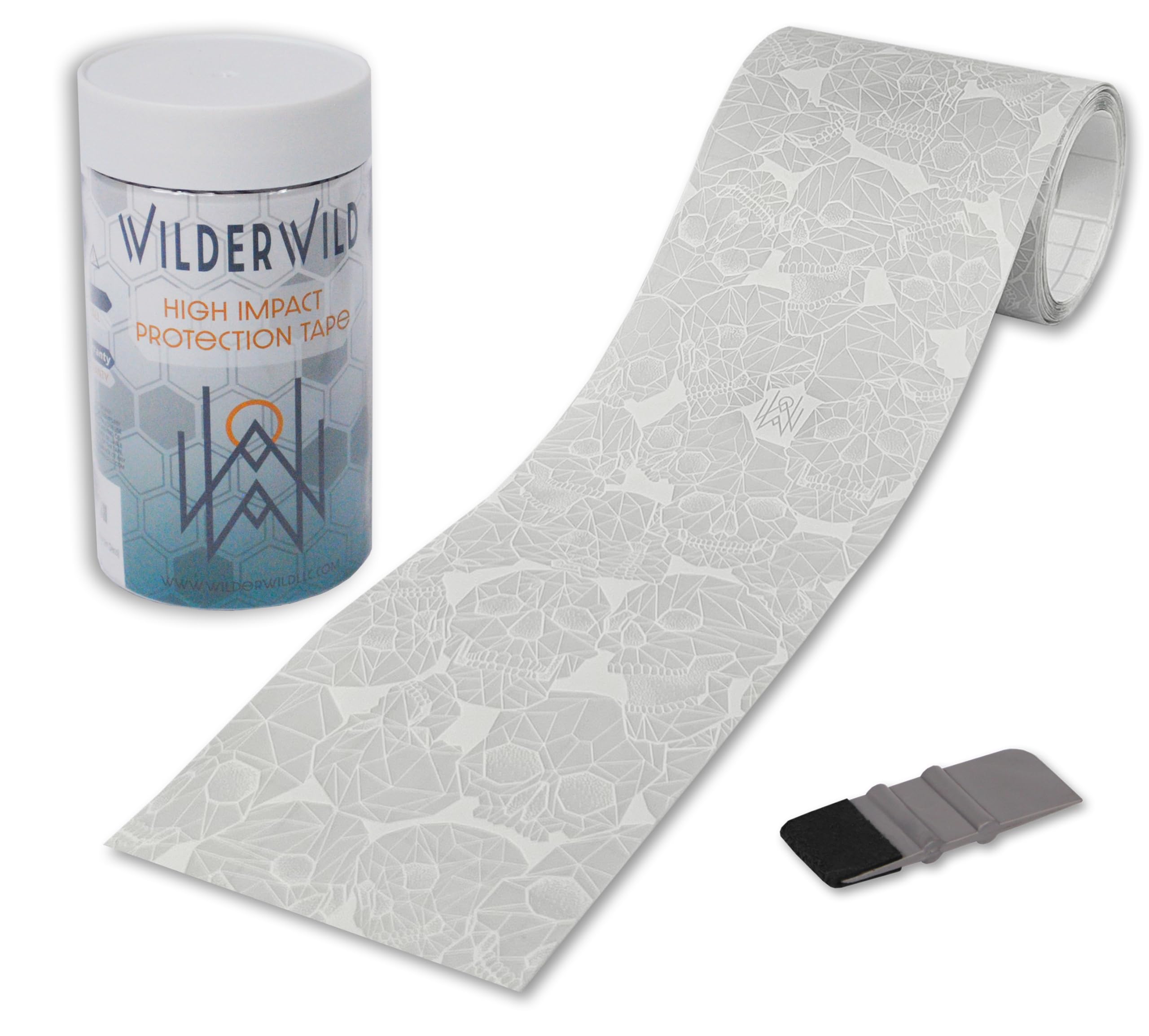 Bike Frame Protection Tape- High Impact Clear Vinyl Wrap Includes Tool (4”x72) Bicycle Frame Protector, Mountain Bike Frame Guard Chainstay Protector (Art Deco)