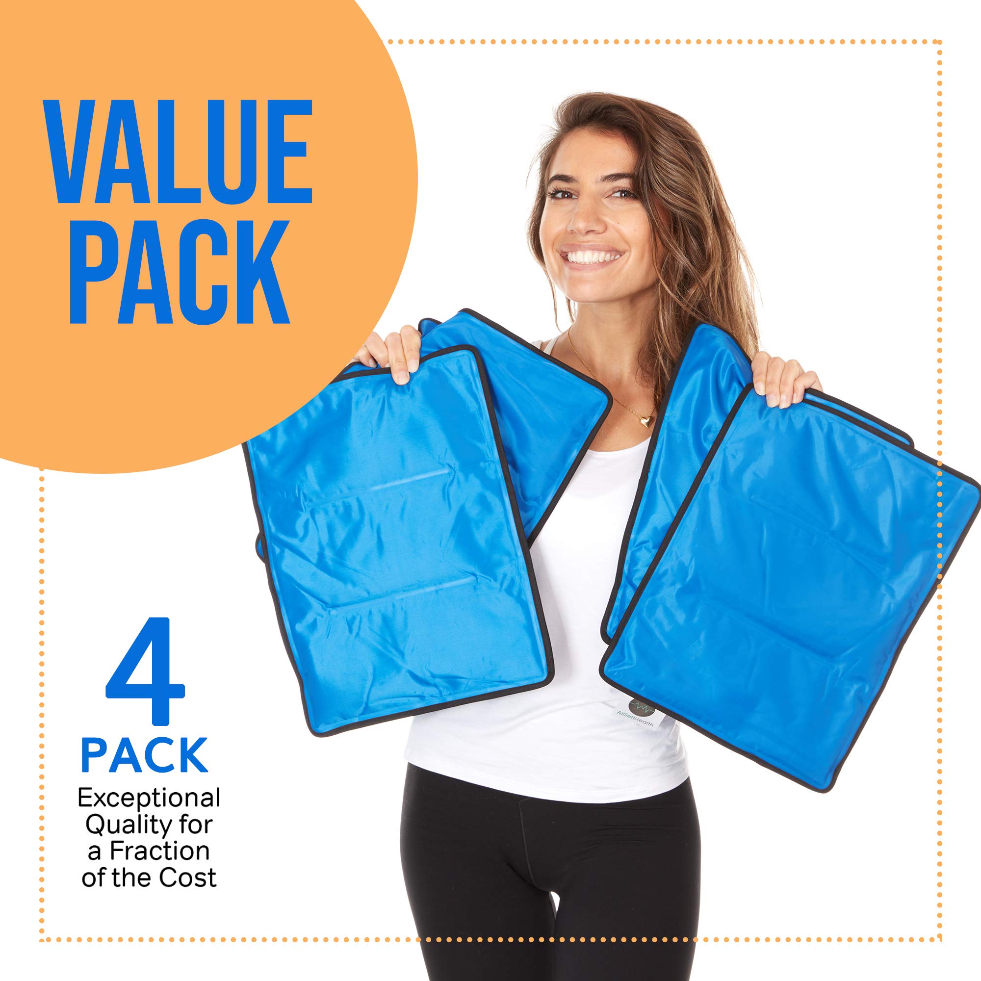 Reusable Ice Packs for Injuries Reusable | 11"x 14.5"- 2 Pack XL | Hot & Cold Pack | Large Ice Pack for Back Pain Relief, Flexible When Frozen | Cold Compress for Back, Knee, and Shoulder Injuries